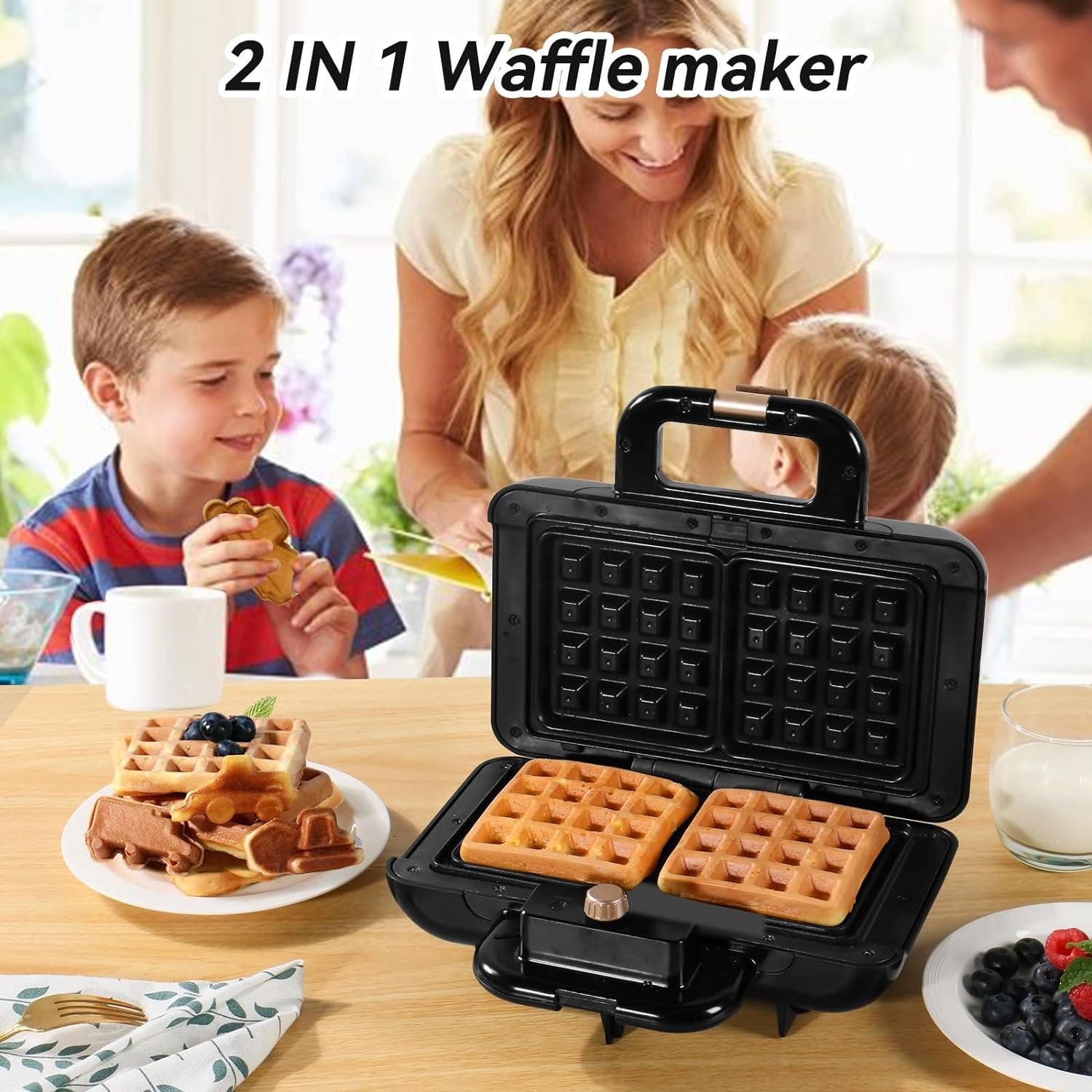 Mini Waffle Maker with Removable Plates, 2 in 1 Cars and Trucks Waffle Maker for Kids Make 8 Fun Different Car Waffle in Minutes Waffle Irons Non-stick Pancakes Maker Machine Unique Gifts for Family Mini Waffle Maker with Removable Plates, 2 in 1 Cars and Trucks Waffle Maker for Kids Make 8 Fun Different Car Waffle in Minutes Waffle Irons Non-stick Pancakes Maker Machine Unique Gifts for Family