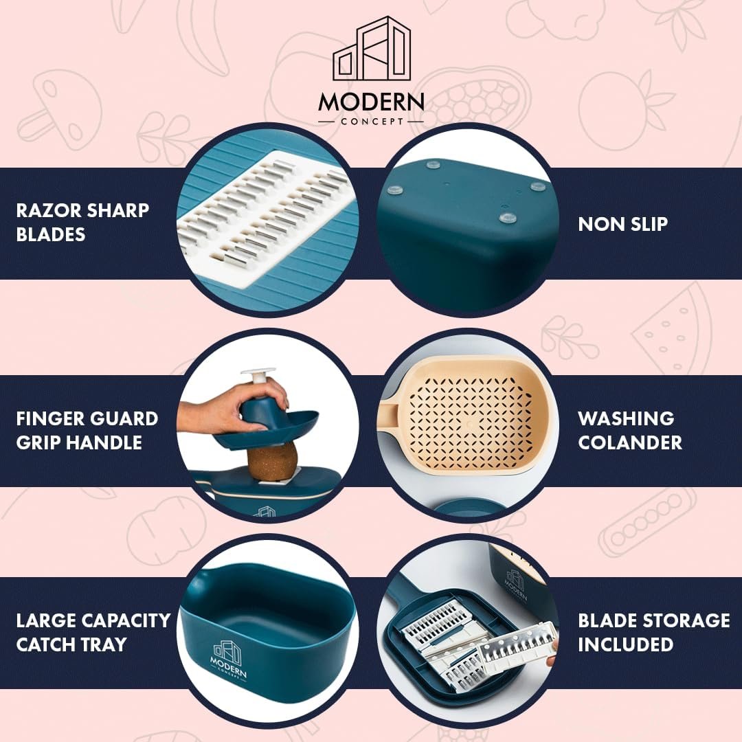 ModernConcept Mandoline Slicer Onion Slicer Vegetable Cutter Julienne Slicer Kitchen Master Handheld Mandoline Slicer Veggie Slicer with Container Vegetable Slicer with Container Food Slicer ModernConcept Mandoline Slicer Onion Slicer Vegetable Cutter Julienne Slicer Kitchen Master Handheld Mandoline Slicer Veggie Slicer with Container Vegetable Slicer with Container Food Slicer