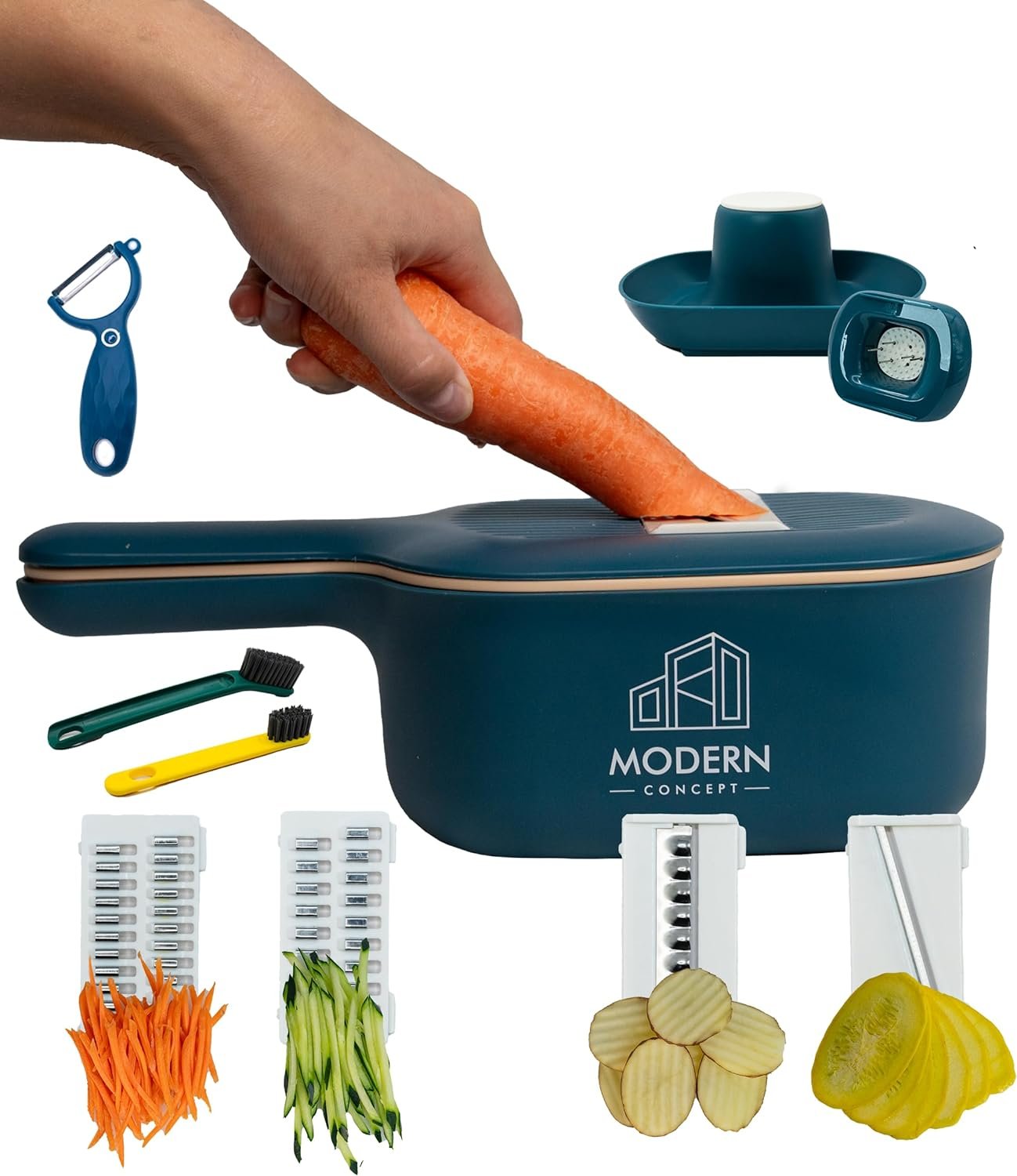 ModernConcept Mandoline Slicer Onion Slicer Vegetable Cutter Julienne Slicer Kitchen Master Handheld Mandoline Slicer Veggie Slicer with Container Vegetable Slicer with Container Food Slicer ModernConcept Mandoline Slicer Onion Slicer Vegetable Cutter Julienne Slicer Kitchen Master Handheld Mandoline Slicer Veggie Slicer with Container Vegetable Slicer with Container Food Slicer