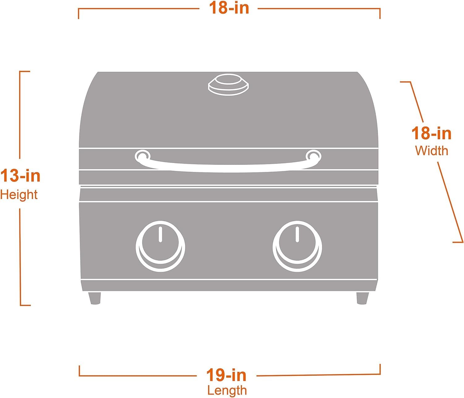 Monument Grills Tabletop Propane Gas Grill for Outdoor Portable Camping Cooking with Travel Locks, Stainless Steel High Lid, and Built in Thermometer