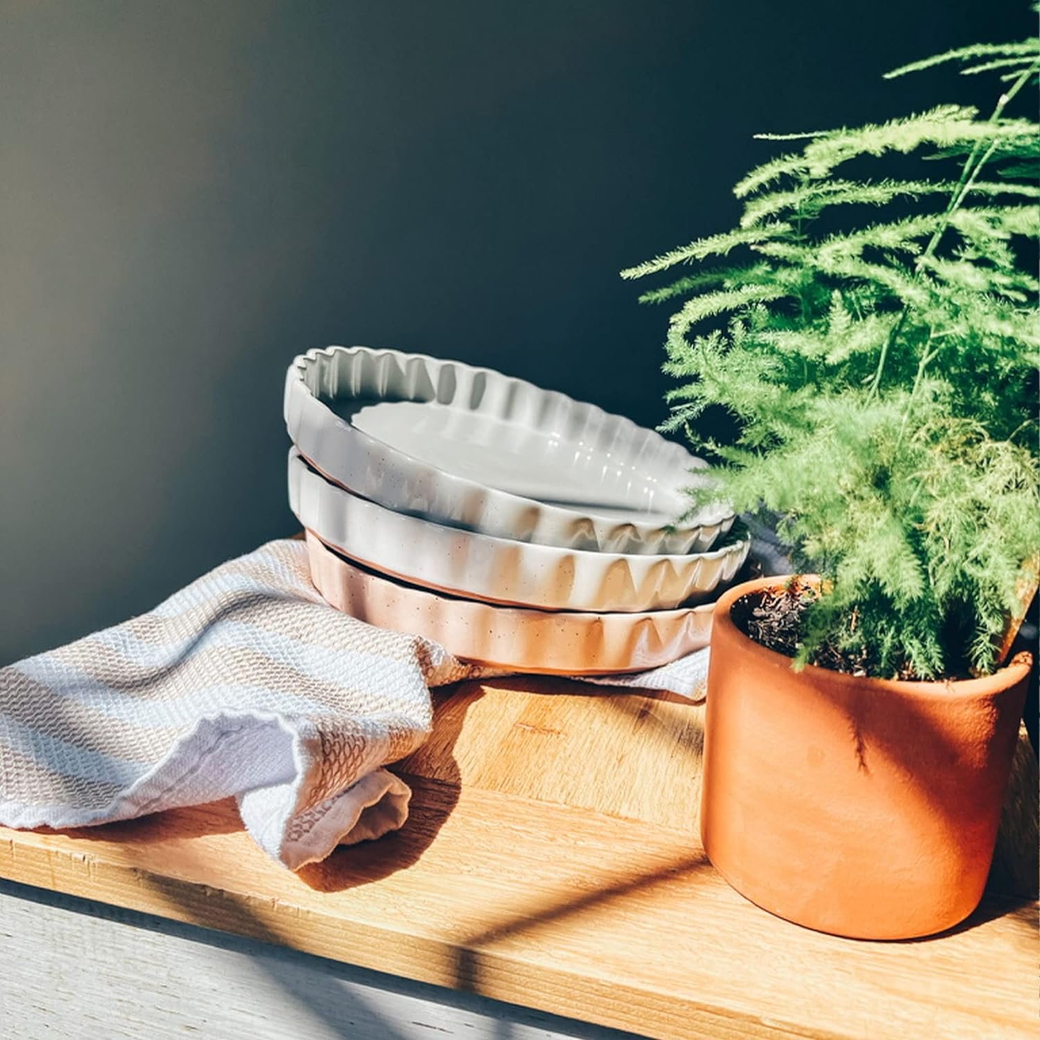 Mora Ceramic Tart Pan, 9.5 Inch Large Porcelain Baking Dish for Tarts, Quiche, Pie, Flan etc. Fluted Ruffled Edge, Oven, Microwave, Freezer, and Dishwasher safe - Great Gift For Bakers - Vanilla White Mora Ceramic Tart Pan, 9.5 Inch Large Porcelain Baking Dish for Tarts, Quiche, Pie, Flan etc. Fluted Ruffled Edge, Oven, Microwave, Freezer, and Dishwasher safe - Great Gift For Bakers - Vanilla White