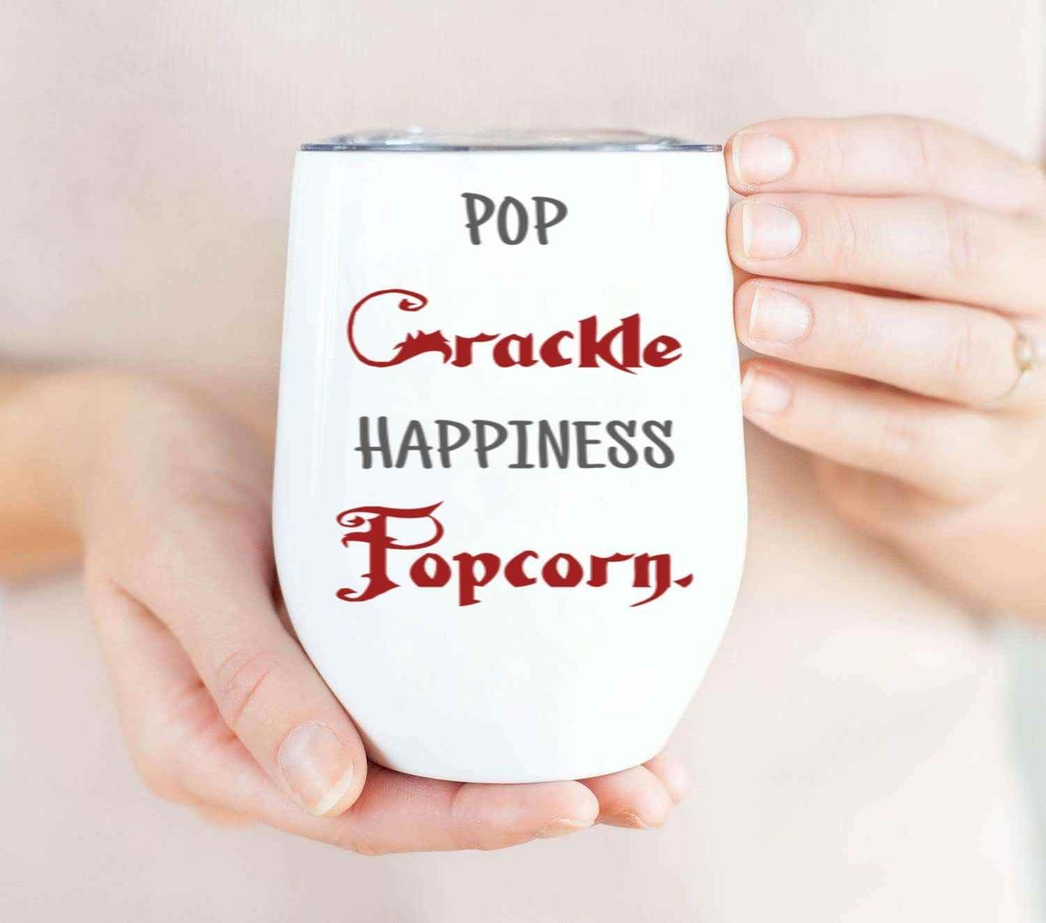 Movie Night Essential: Easy-to-use Popcorn Maker Machine- 12 Oz White Stainless Steel Wine Tumbler Movie Night Essential: Easy-to-use Popcorn Maker Machine- 12 Oz White Stainless Steel Wine Tumbler