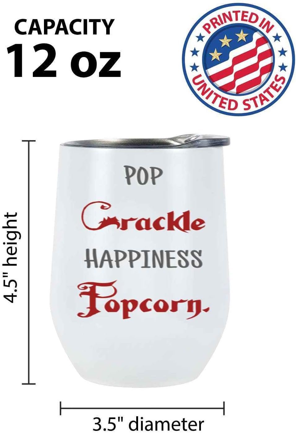 Movie Night Essential: Easy-to-use Popcorn Maker Machine- 12 Oz White Stainless Steel Wine Tumbler Movie Night Essential: Easy-to-use Popcorn Maker Machine- 12 Oz White Stainless Steel Wine Tumbler