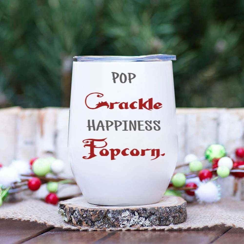 Movie Night Essential: Easy-to-use Popcorn Maker Machine- 12 Oz White Stainless Steel Wine Tumbler Movie Night Essential: Easy-to-use Popcorn Maker Machine- 12 Oz White Stainless Steel Wine Tumbler