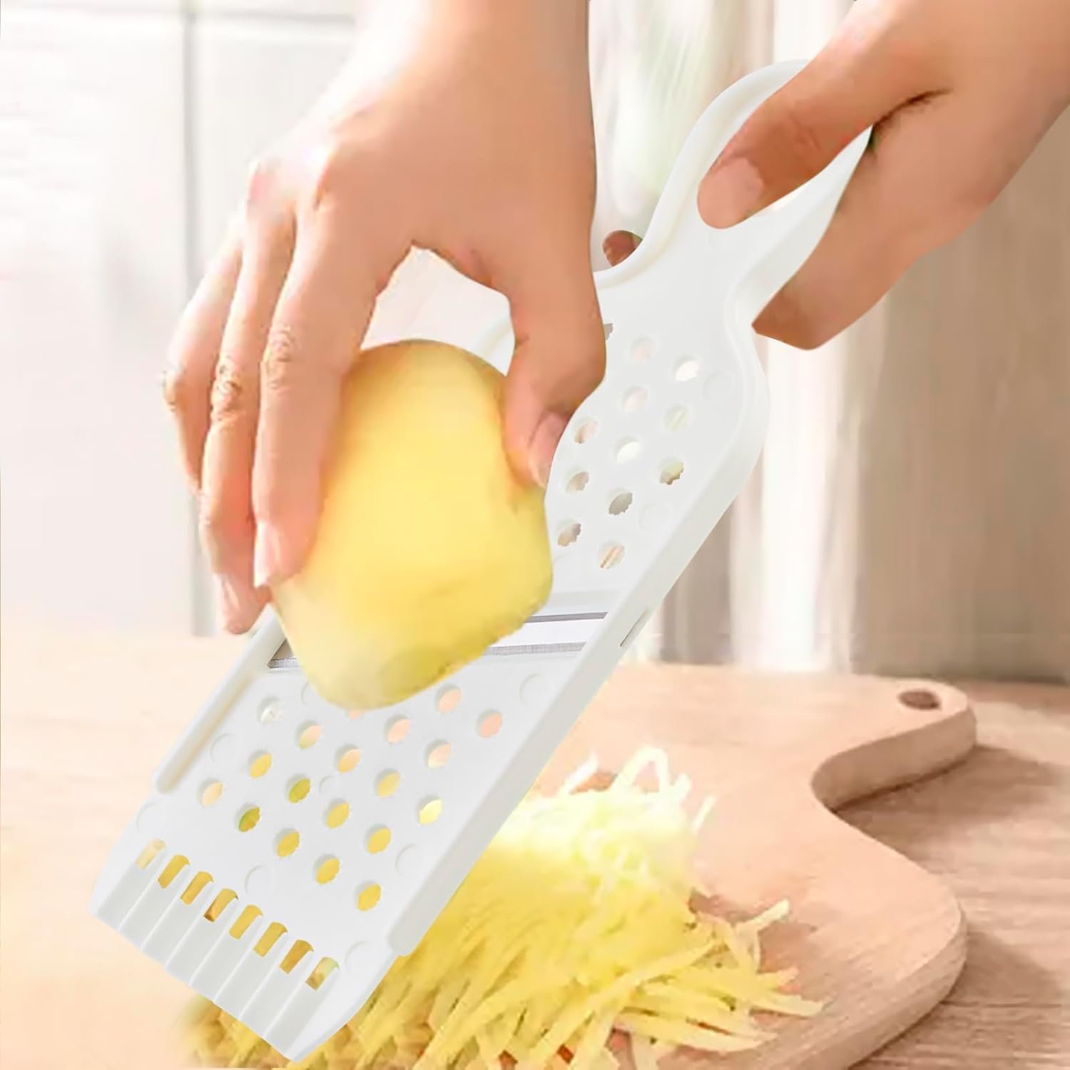 Multi Purpose Mandoline Vegetable Slicer for Kitchen, 3 in 1 Blade Potato Veggie Onion Tomato Slicer Safe Fruit Cutter Grater Julienne Peeler Handheld Cabbage Shredder (2 Pack, White) Multi Purpose Mandoline Vegetable Slicer for Kitchen, 3 in 1 Blade Potato Veggie Onion Tomato Slicer Safe Fruit Cutter Grater Julienne Peeler Handheld Cabbage Shredder (2 Pack, White)
