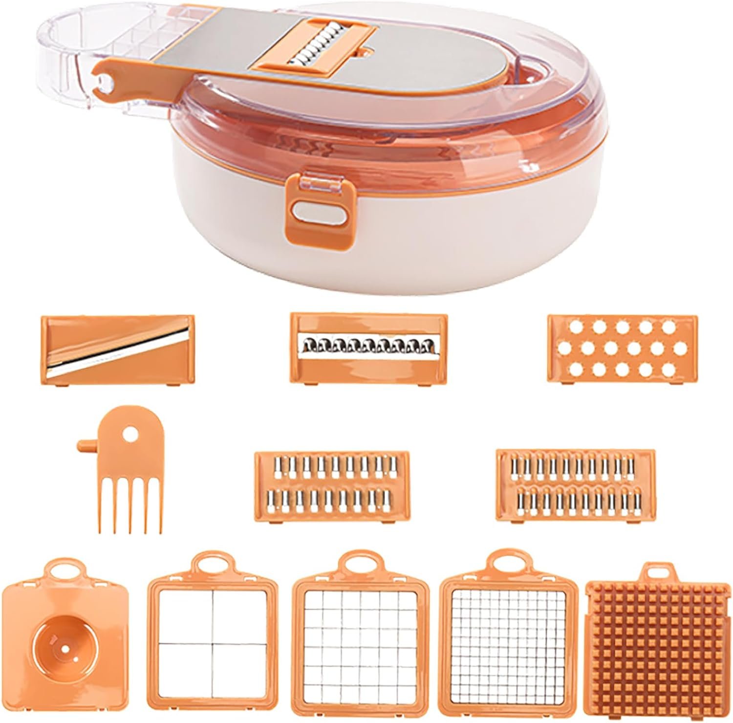 Multifunctional Multi-blade Vegetable Slicer, 2024 Vegetable Chopper Multifunctional 12-in-1 Food Chopper Adjustable Vegetable Cutter Container Kitchen Gadgets Set with Multi-Blades Container (Green) Multifunctional Multi-blade Vegetable Slicer, 2024 Vegetable Chopper Multifunctional 12-in-1 Food Chopper Adjustable Vegetable Cutter Container Kitchen Gadgets Set with Multi-Blades Container (Green)