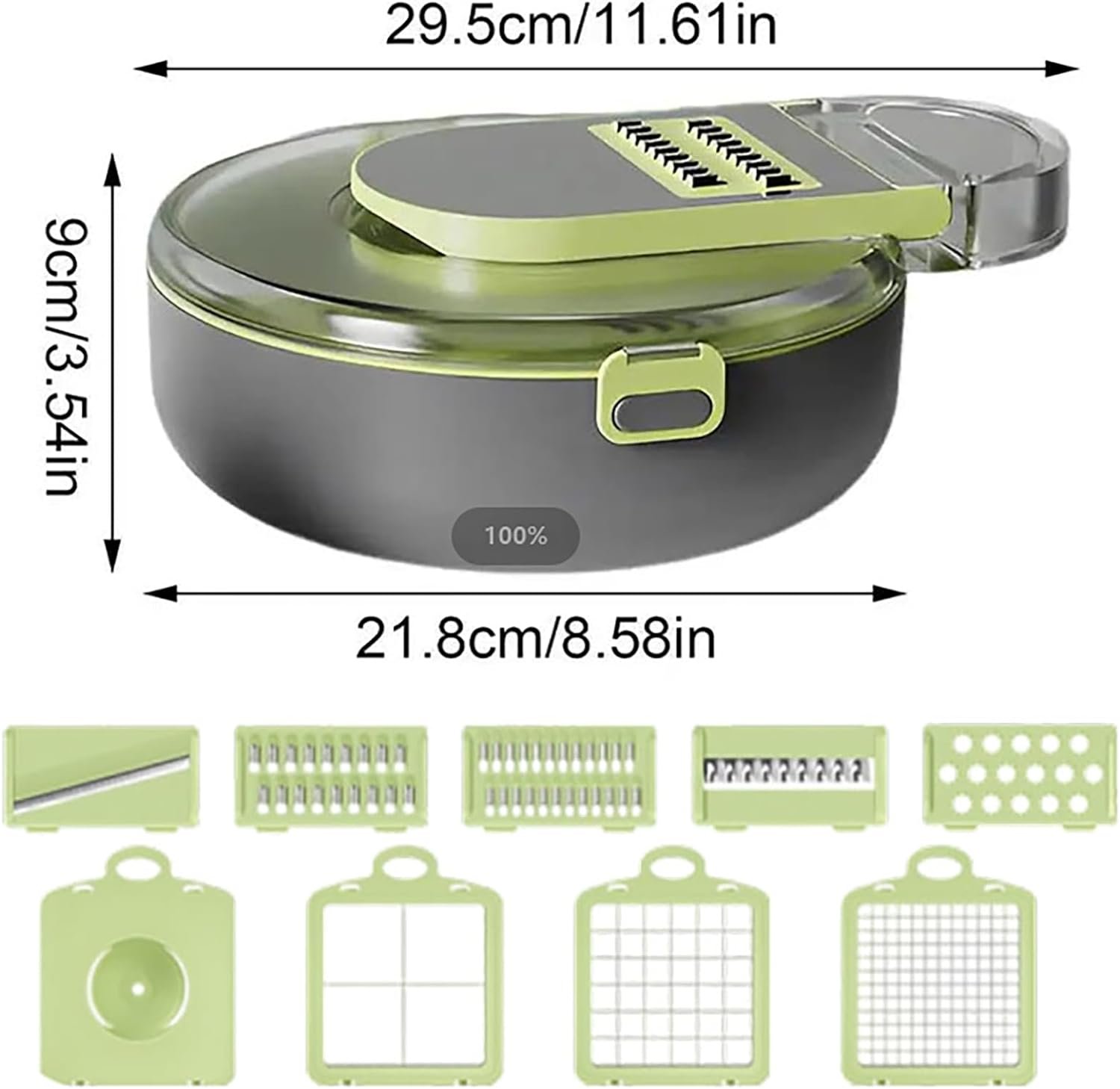 Multifunctional Multi-blade Vegetable Slicer, 2024 Vegetable Chopper Multifunctional 12-in-1 Food Chopper Adjustable Vegetable Cutter Container Kitchen Gadgets Set with Multi-Blades Container (Green) Multifunctional Multi-blade Vegetable Slicer, 2024 Vegetable Chopper Multifunctional 12-in-1 Food Chopper Adjustable Vegetable Cutter Container Kitchen Gadgets Set with Multi-Blades Container (Green)
