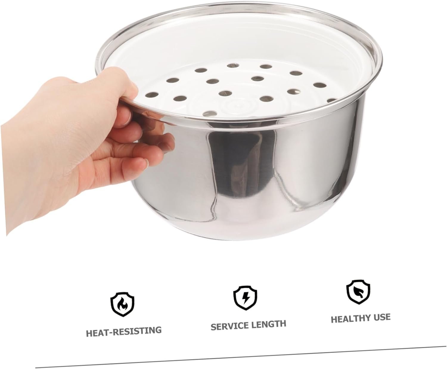 NAMOARLY Rice Cooker Liner Power Cooker Inner Electric Cooker Liner Pot Steamer Rice Pot Liner Kitchen Supply Rice Cooker Accessories Pressure Cooker Indoor Crock Stainless Steel