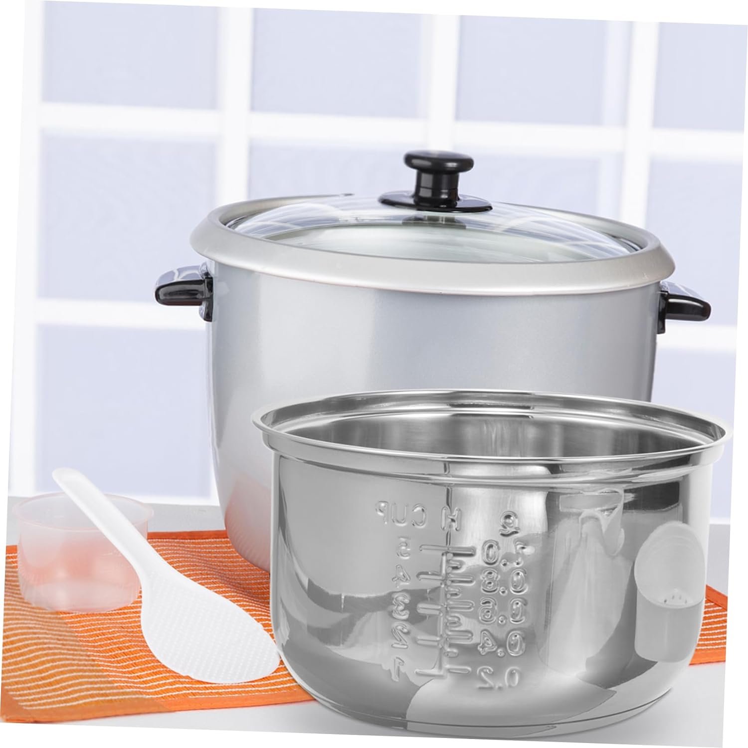 NAMOARLY Rice Cooker Liner Power Cooker Inner Electric Cooker Liner Pot Steamer Rice Pot Liner Kitchen Supply Rice Cooker Accessories Pressure Cooker Indoor Crock Stainless Steel