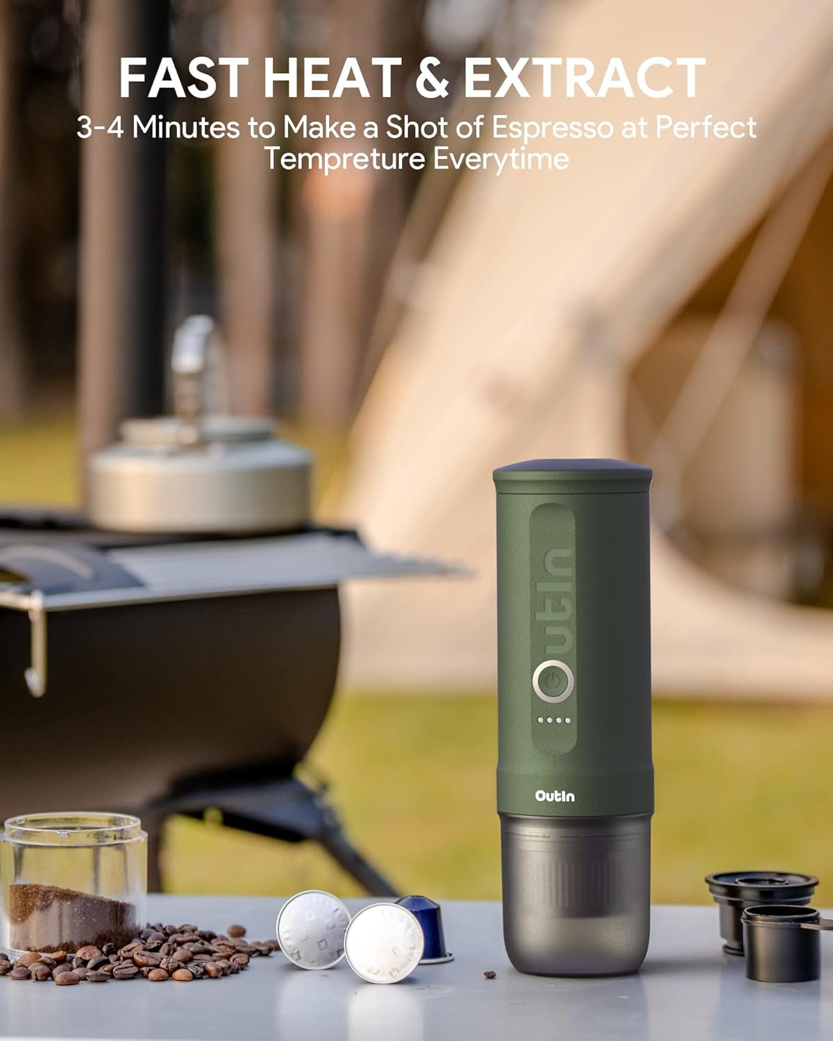 Nano Portable Electric Espresso Machine with 3-4 Min Self-Heating, 20 Bar Mini Small 5V Car Coffee Maker, With NS Capsule Ground for Camping, Travel, RV, Hiking, Office Nano Portable Electric Espresso Machine with 3-4 Min Self-Heating, 20 Bar Mini Small 5V Car Coffee Maker, With NS Capsule Ground for Camping, Travel, RV, Hiking, Office