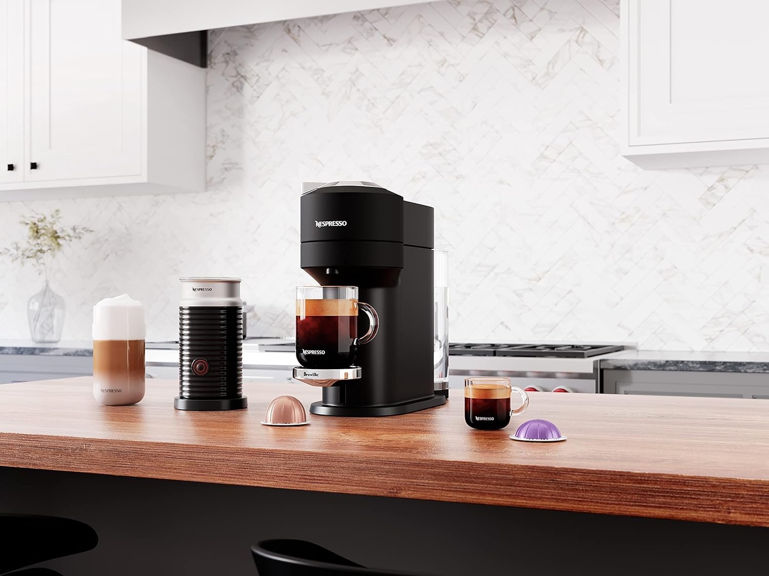 Nespresso Vertuo Next Deluxe Coffee and Espresso Machine by Breville with Milk Frother, Matte Black Chrome, Small Nespresso Vertuo Next Deluxe Coffee and Espresso Machine by Breville with Milk Frother, Matte Black Chrome, Small