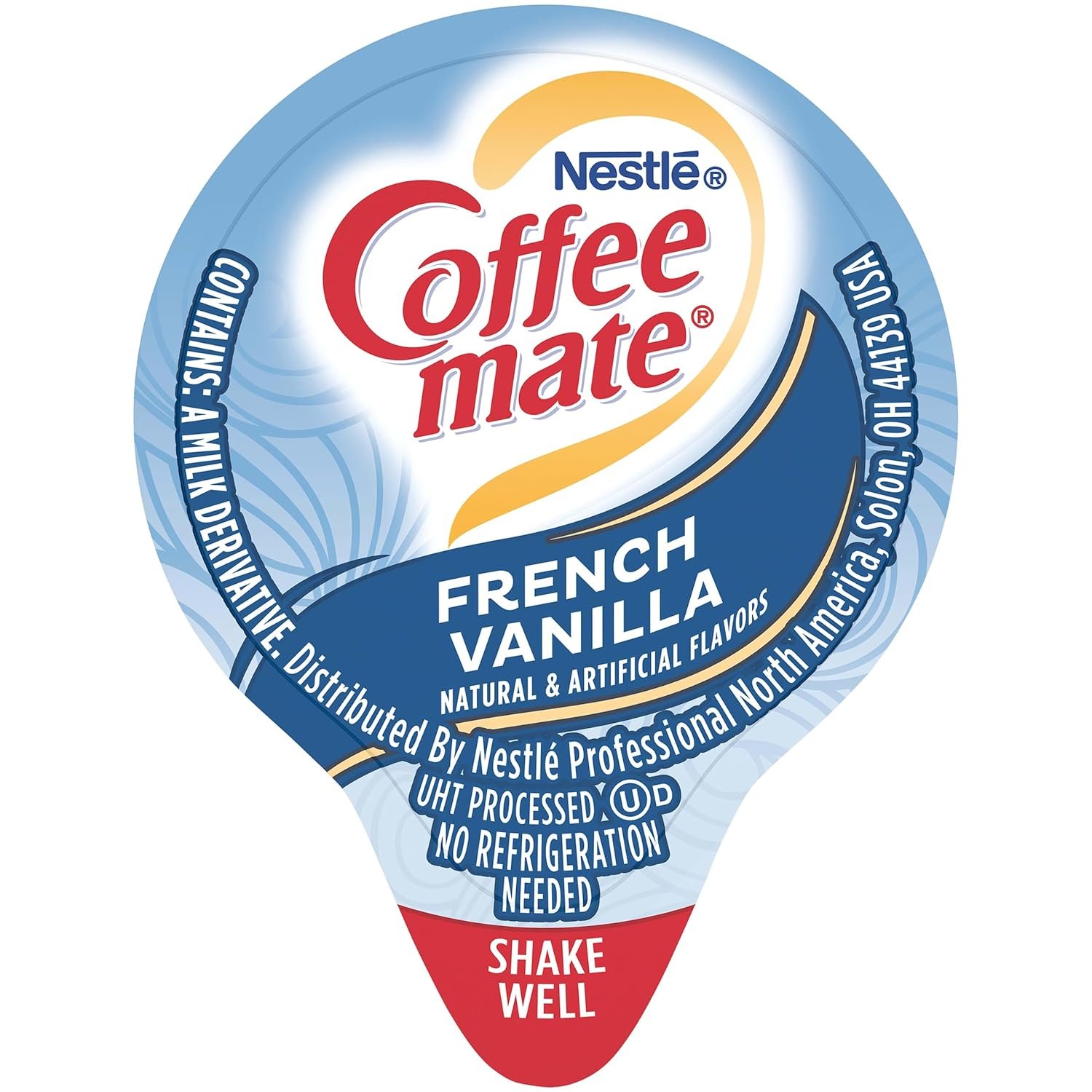 Nestle Coffee Mate Coffee Creamer, French Vanilla, Liquid Creamer Singles, Non Dairy, No Refrigeration, Box of 180
