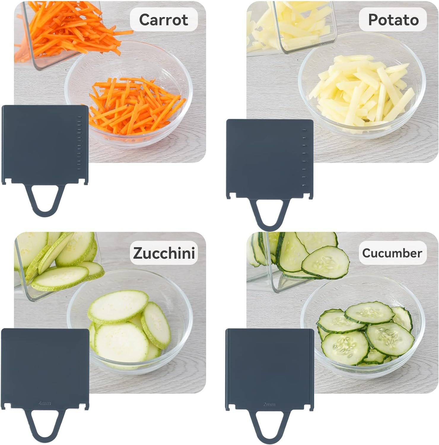new gravity mandoline slicer 5 in 1 Vegetable Chopper Safe Mandoline Slicer for Kitchen Adjustable Food Cutter for Potato Onion Garlic French Fry Meat and Others (blue)
