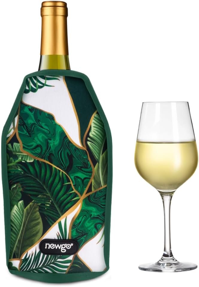 NEWGO Wine Cooler Sleeve Reusable Wine Bottle Cooler Flexible Wine Ice Pack Sleeve Keep Wine Cool and Refreshing for Standard Size Bottles for Red Wine, White Wine Champagne - Green NEWGO Wine Cooler Sleeve Reusable Wine Bottle Cooler Flexible Wine Ice Pack Sleeve Keep Wine Cool and Refreshing for Standard Size Bottles for Red Wine, White Wine Champagne - Green