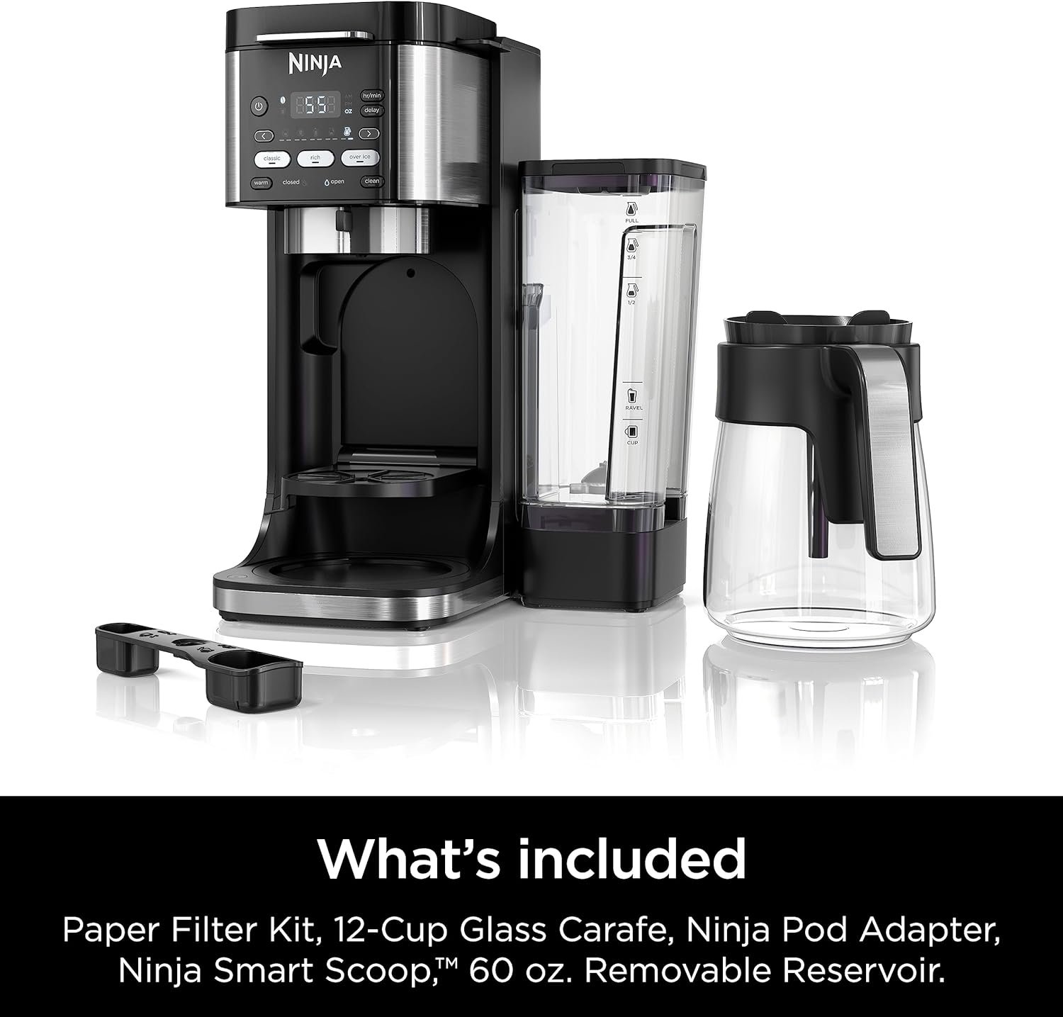 Ninja CFP101 DualBrew Hot  Iced Coffee Maker, Single-Serve, compatible with K-Cups  12-Cup Drip Coffee Maker, Black