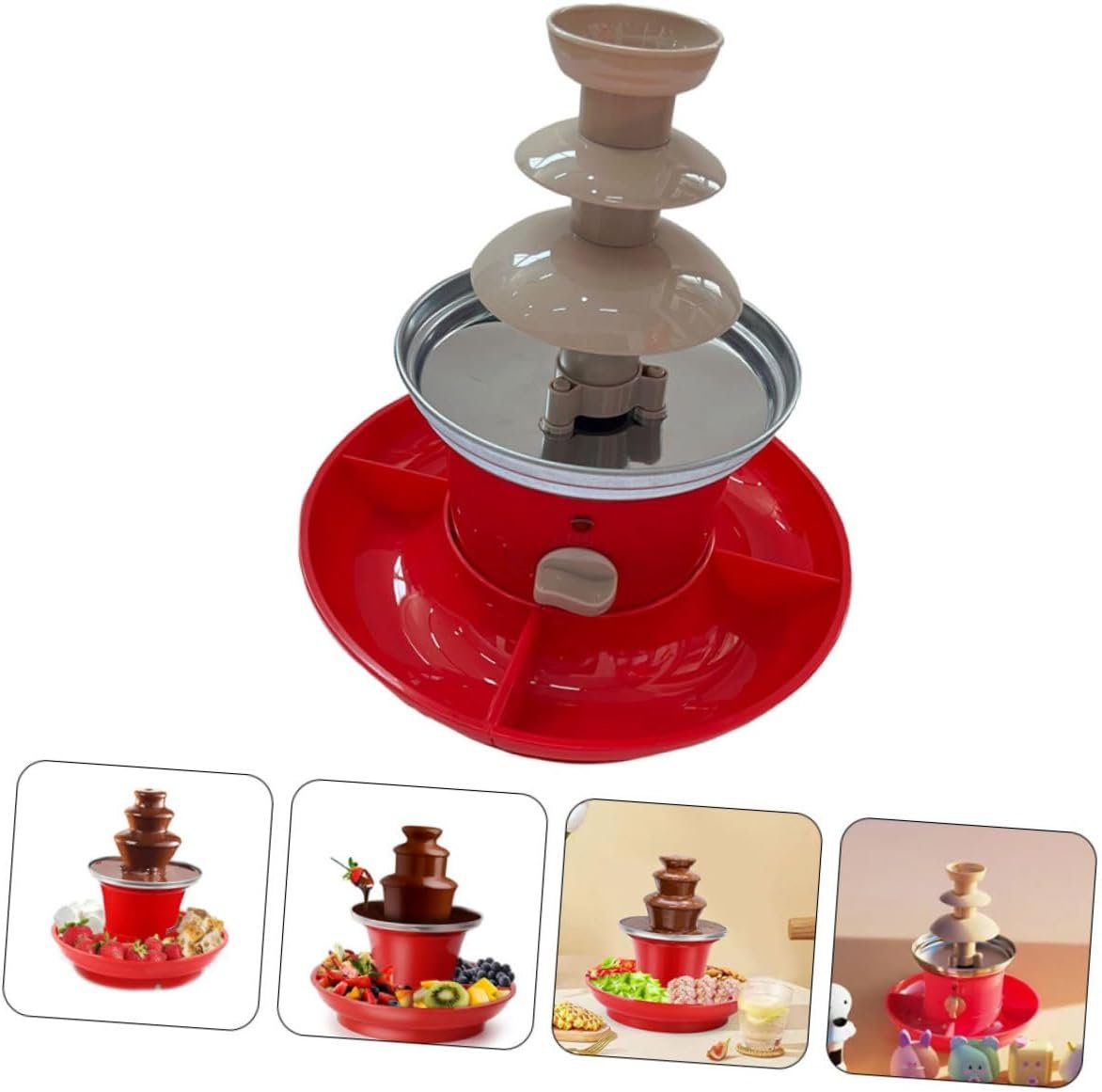 NOLITOY 1 Set 3-tier chocolate heating machine hot pot machine fountain machine tool hot pot chocolate waterfall tool chocolate fondue fountain warmer heating machine kitchen supplies