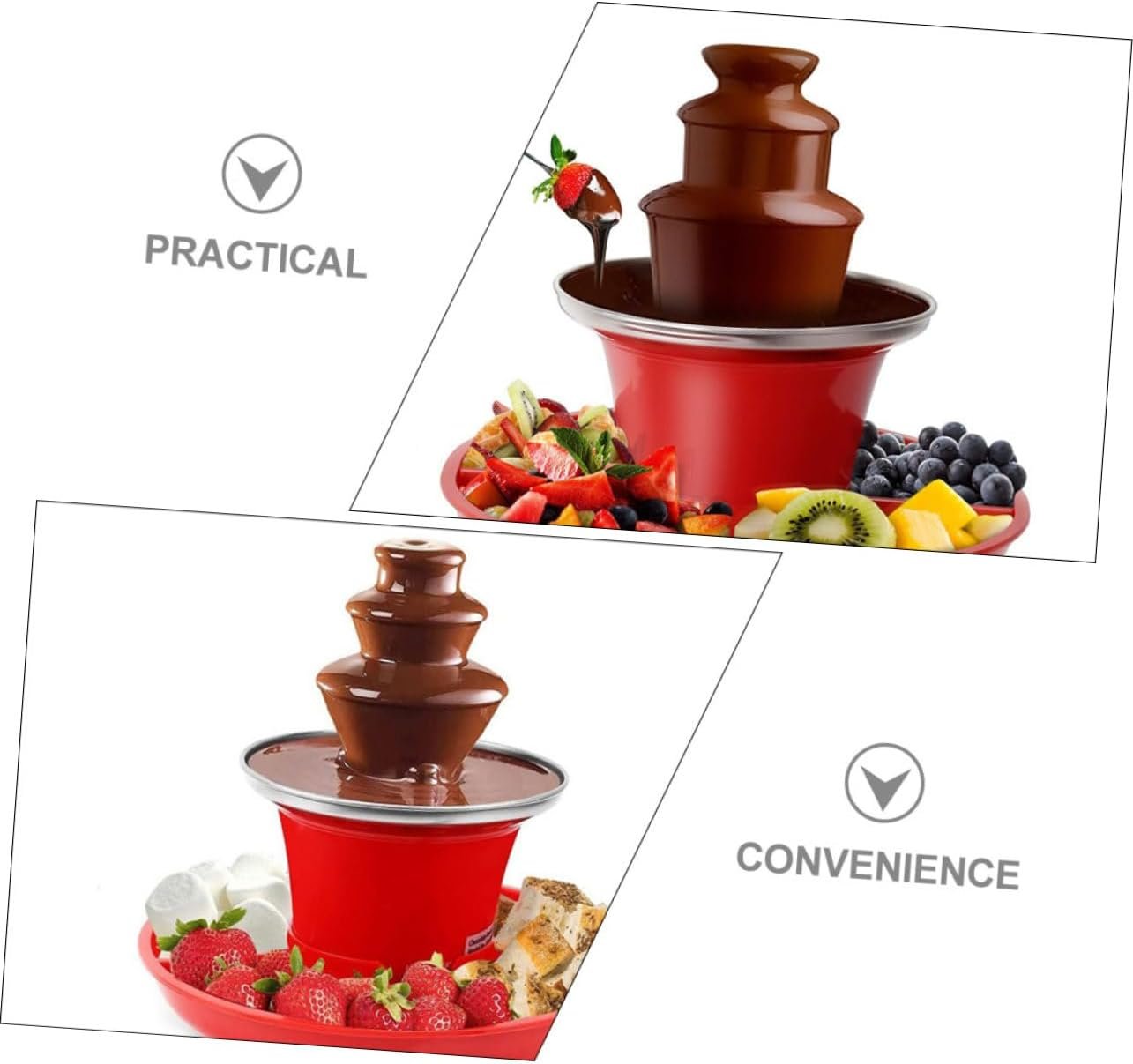 NOLITOY 1 Set 3-tier chocolate heating machine hot pot machine fountain machine tool hot pot chocolate waterfall tool chocolate fondue fountain warmer heating machine kitchen supplies