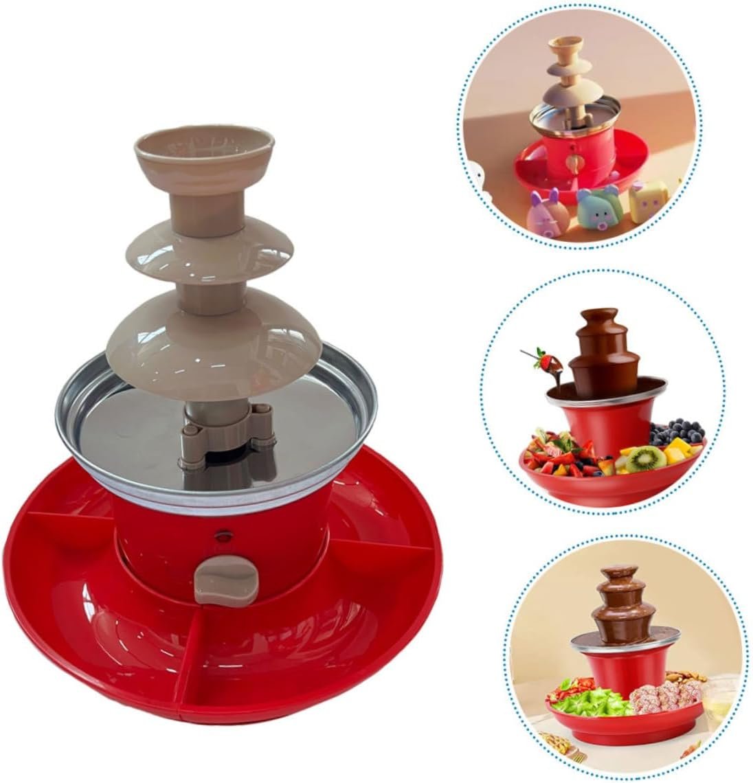 NOLITOY 1 Set 3-tier chocolate heating machine hot pot machine fountain machine tool hot pot chocolate waterfall tool chocolate fondue fountain warmer heating machine kitchen supplies