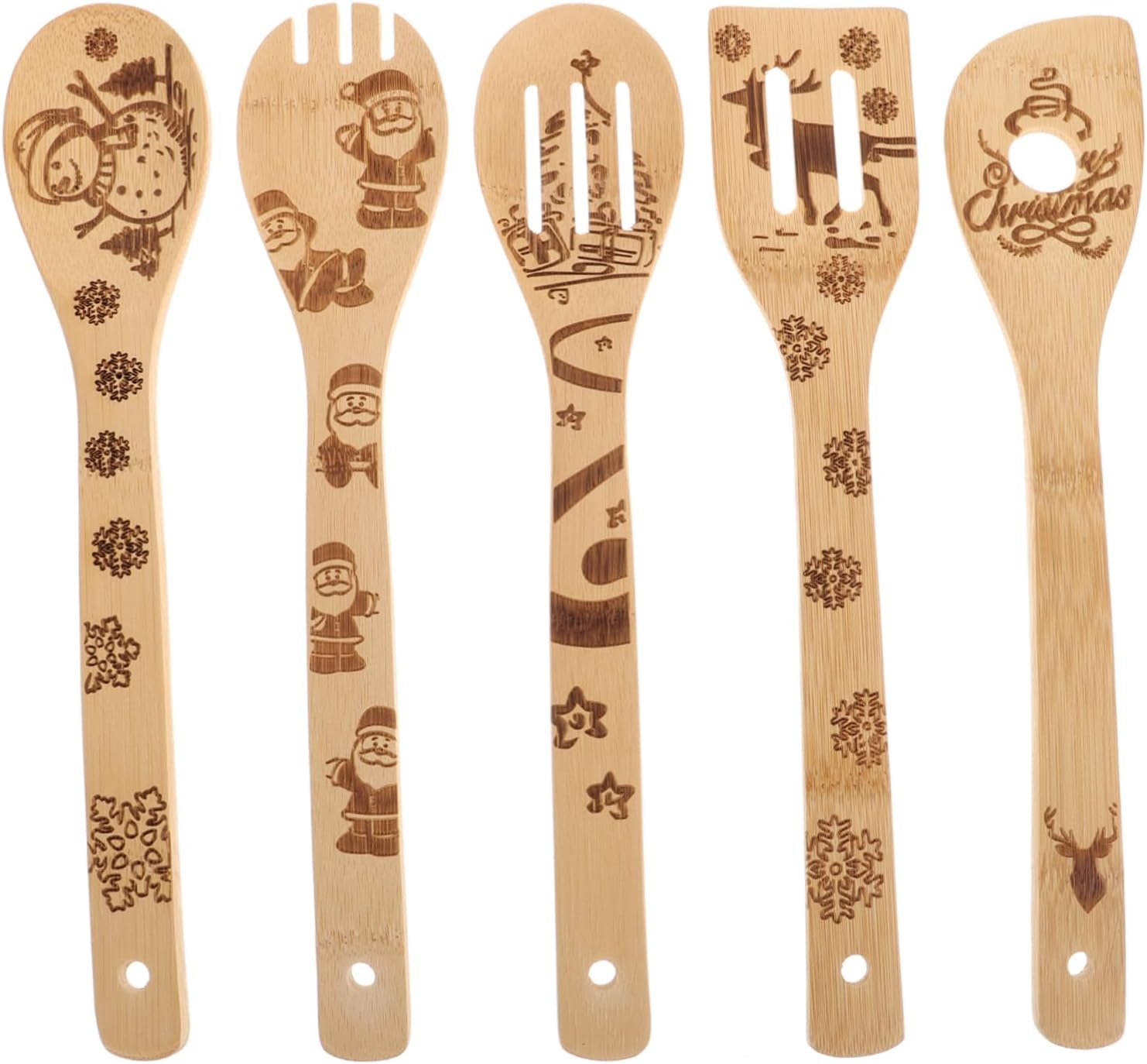 NOLITOY 5pcs Bamboo Shovel Christmas Kitchenware Festival Shovel Christmas Spoon Kitchen Utensils Gadgets Christmas Burned Wood Shovel for Kitchen Christmas Spatula Wooden Shovel Halloween NOLITOY 5pcs Bamboo Shovel Christmas Kitchenware Festival Shovel Christmas Spoon Kitchen Utensils Gadgets Christmas Burned Wood Shovel for Kitchen Christmas Spatula Wooden Shovel Halloween