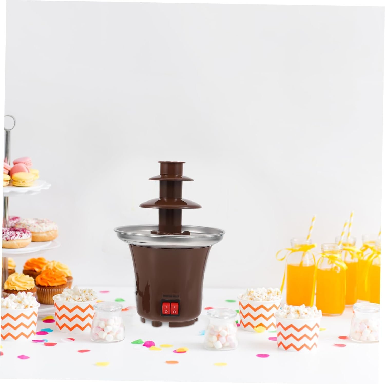 NOLITOY Chocolate Fountain Machine Desktop Waterfall Tabletop Waterfall Cheese Fondue Table Top Waterfall Home Tools Chocolate Waterfall Machine Stainless Steel Kitchen Supplies Heating