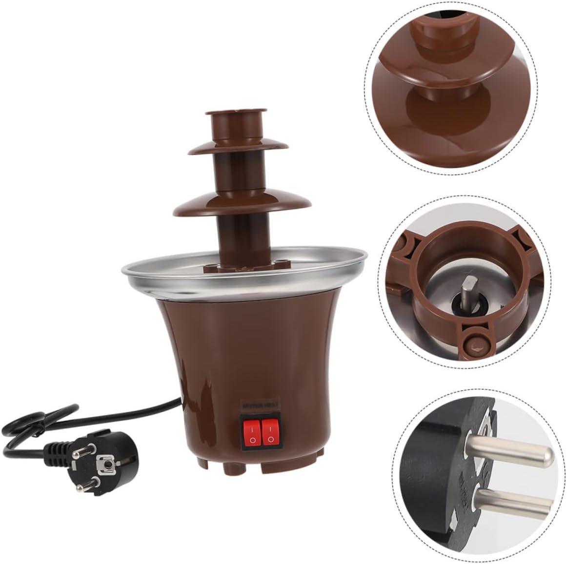 NOLITOY Chocolate Fountain Machine Desktop Waterfall Tabletop Waterfall Cheese Fondue Table Top Waterfall Home Tools Chocolate Waterfall Machine Stainless Steel Kitchen Supplies Heating