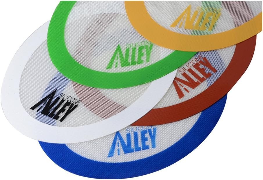 Non-stick Mat Pad [5 Fun Colors] - Silicone Rolling Baking Pastry Placemat Large Round 9.5 - (Value Pack - Set of 5)