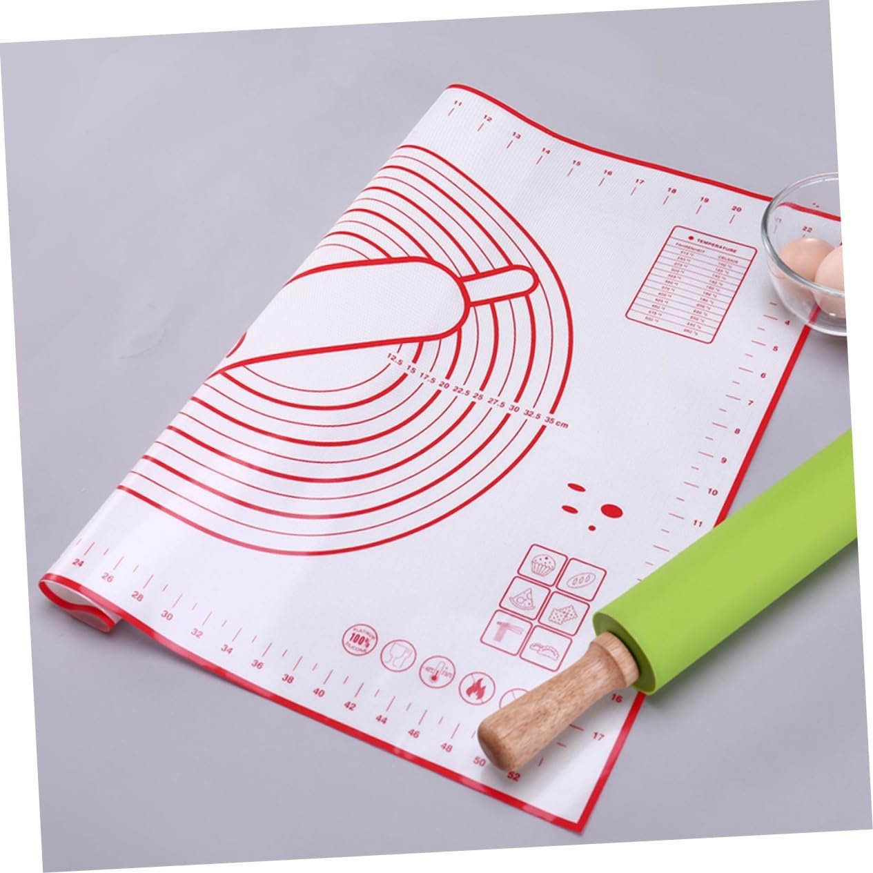 Non Toaster Strudel Toaster Oven Pan Pastry Rolling Mat Kitchen Baking Mat Oven Protector Mat Baking Tray Pad Pastry Mat with Scale Silicone Baking Mat Cooking Mat Liner Large