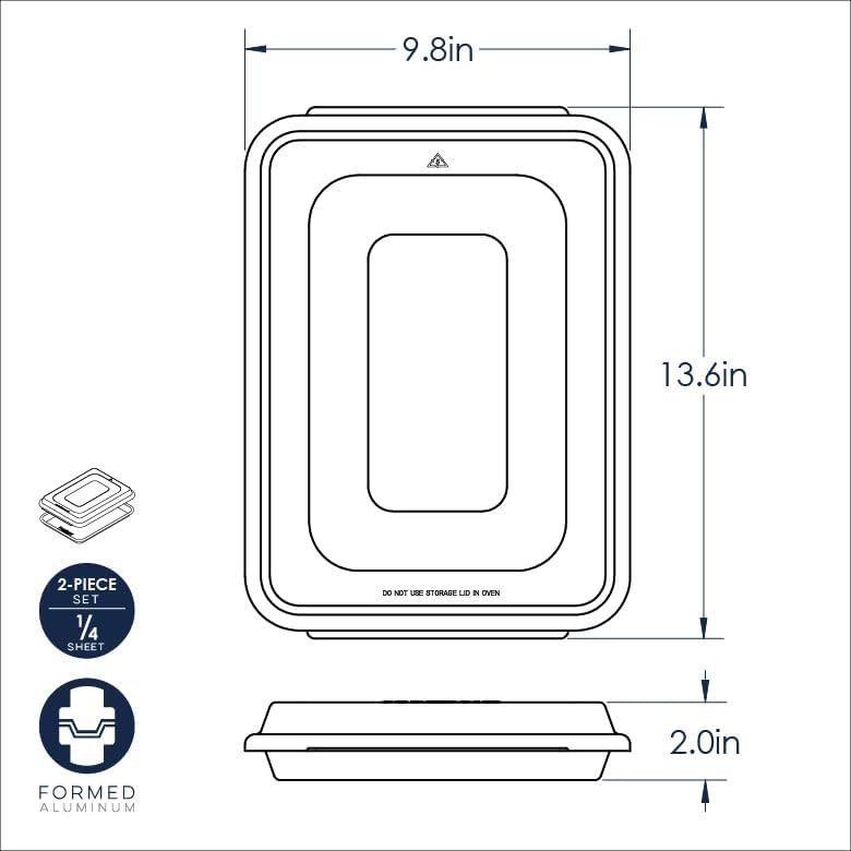 Nordic Ware Natural Aluminum Commercial Bakers Quarter Sheet with Lid Nordic Ware Natural Aluminum Commercial Bakers Quarter Sheet with Lid