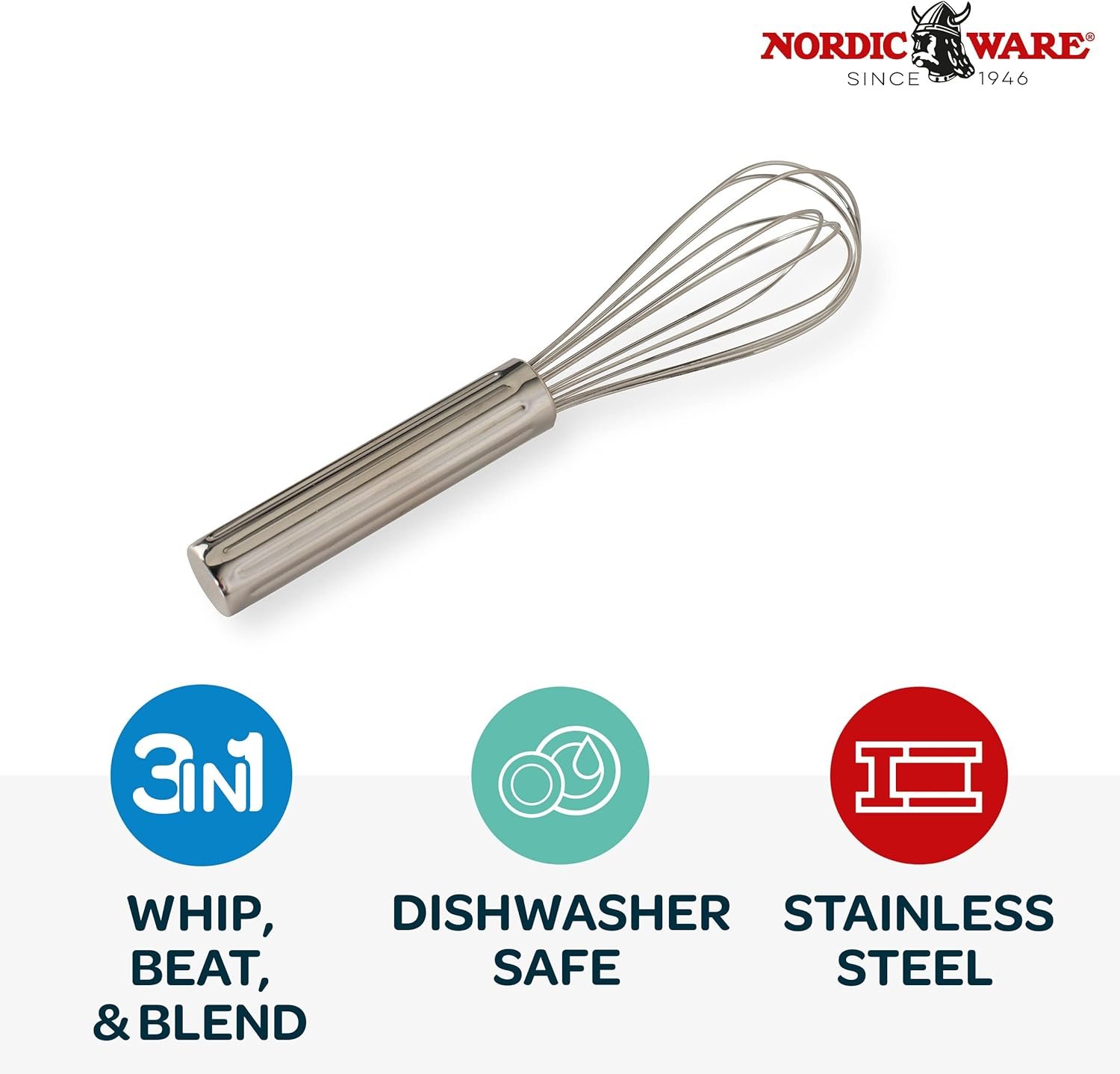 Nordic Ware Small Whisk, 7-Inch, Stainless Steel Nordic Ware Small Whisk, 7-Inch, Stainless Steel
