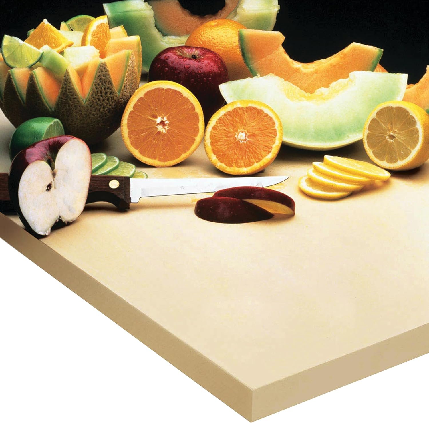 NoTrax 8 x 8 x 0.5 Sani-Tuff T45 Natural Rubber Cutting Board, Non-Skid Professional-Grade, Made in USA, T45S2008BF