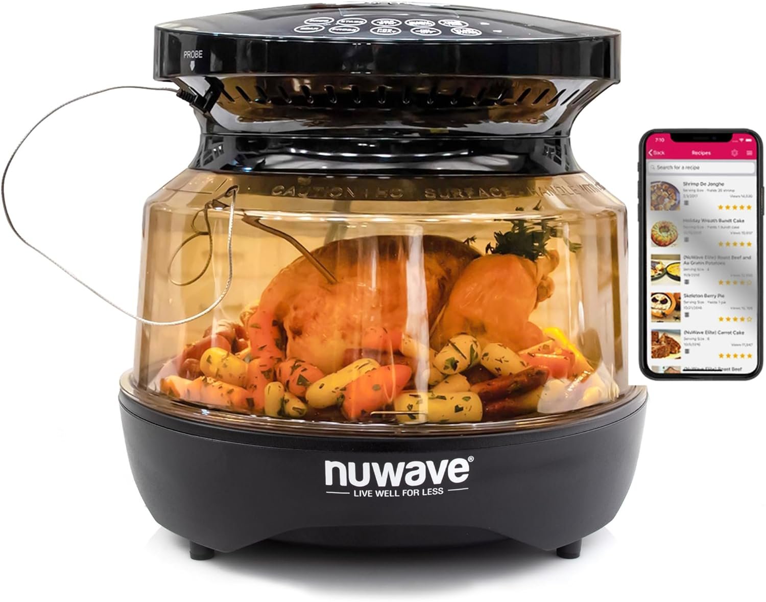 Nuwave Primo Grill Oven, New Improved 2023, Countertop Toaster Oven Convection Top Grill Bottom for Surround Cooking, Cook Frozen or Fresh, Smart Thermometer Nuwave Primo Grill Oven, New Improved 2023, Countertop Toaster Oven Convection Top Grill Bottom for Surround Cooking, Cook Frozen or Fresh, Smart Thermometer