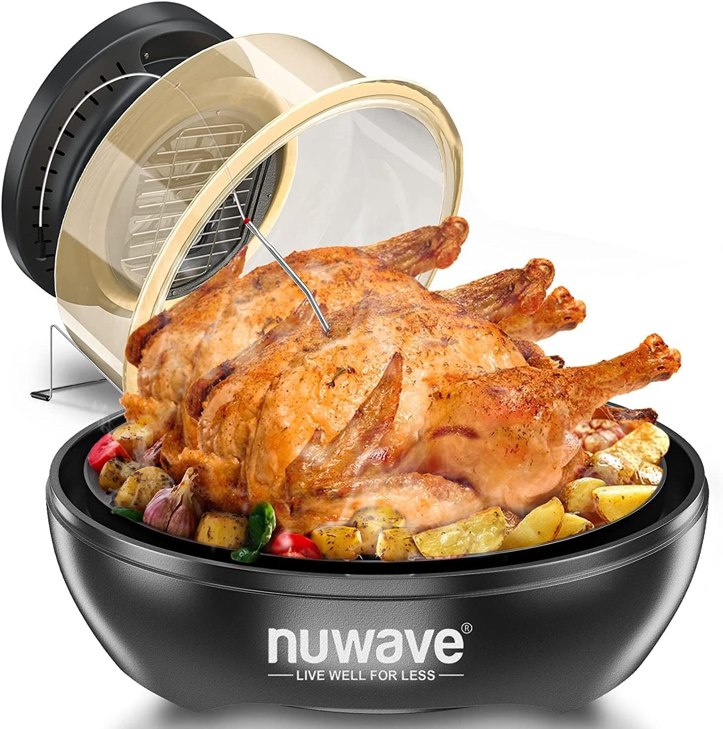 Nuwave TODD ENGLISH Pro-Smart Grill, Plug-In Grill, Oven  Air Fryer, 550°F Preheat, TRUE Char  Flavor of Premium Outdoor Grill Indoors, Temps 50°-500°F, Integrated Thermometer for Perfect Results