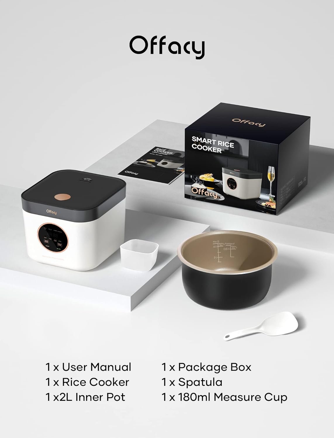 Offacy Smart Mini Rice Cooker, 3 Cups (Uncooked) Small Capacity, 24-H Delay Timer, Auto Keep Warm, Nonstick Inner Pot, for Soft White Rice, Brown Rice, Sushi, Porridge Offacy Smart Mini Rice Cooker, 3 Cups (Uncooked) Small Capacity, 24-H Delay Timer, Auto Keep Warm, Nonstick Inner Pot, for Soft White Rice, Brown Rice, Sushi, Porridge