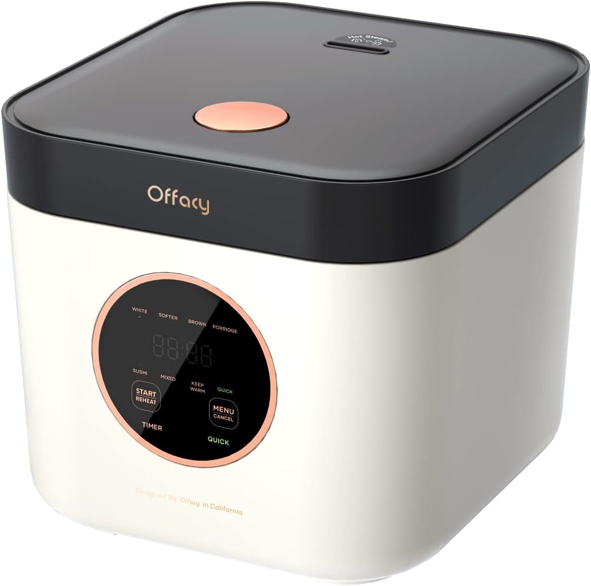 Offacy Smart Mini Rice Cooker, 3 Cups (Uncooked) Small Capacity, 24-H Delay Timer, Auto Keep Warm, Nonstick Inner Pot, for Soft White Rice, Brown Rice, Sushi, Porridge Offacy Smart Mini Rice Cooker, 3 Cups (Uncooked) Small Capacity, 24-H Delay Timer, Auto Keep Warm, Nonstick Inner Pot, for Soft White Rice, Brown Rice, Sushi, Porridge