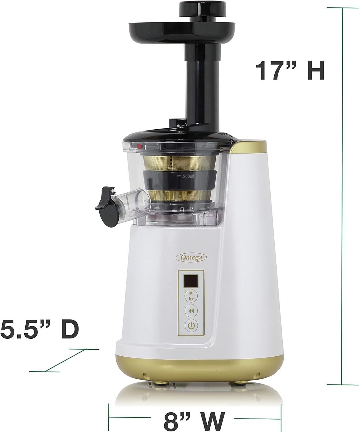 Omega Juicer Cold Press 365 Vertical Slow Masticating Extractor for Fruits and Vegetables, BPA-Free, 65 RPM, 150-Watts, White Omega Juicer Cold Press 365 Vertical Slow Masticating Extractor for Fruits and Vegetables, BPA-Free, 65 RPM, 150-Watts, White