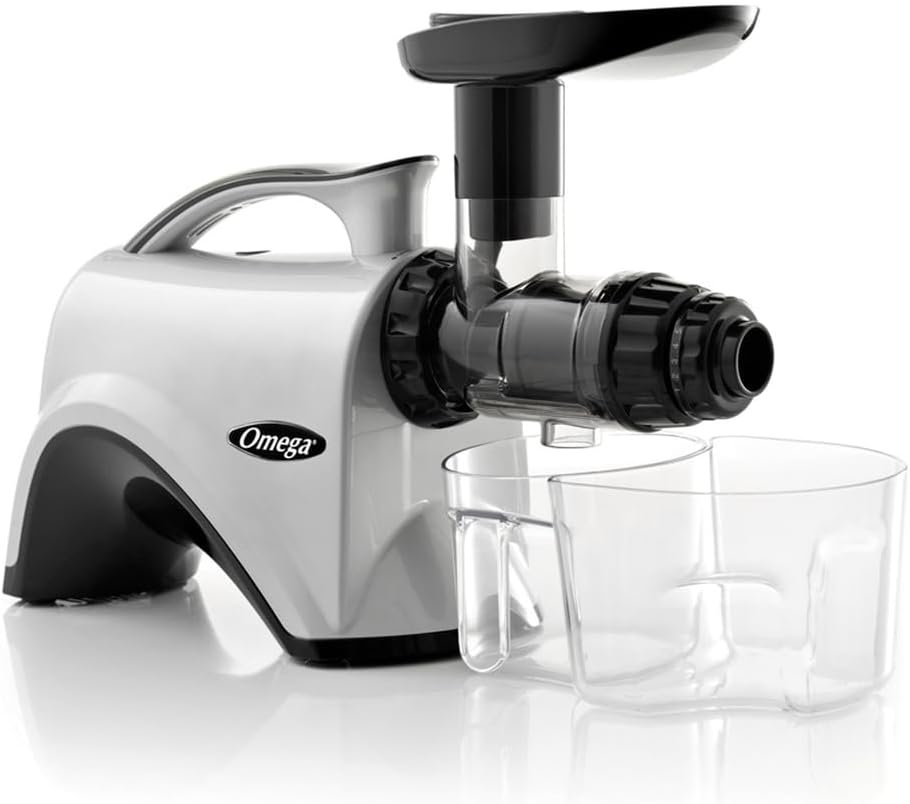 Omega NC800HDS Cold Press Juicer Machine, Vegetable and Fruit Juice Extractor and Nutrition System, Dual-Stage Slow Masticating Juicer, 150 W, Manual, Silver Omega NC800HDS Cold Press Juicer Machine, Vegetable and Fruit Juice Extractor and Nutrition System, Dual-Stage Slow Masticating Juicer, 150 W, Manual, Silver