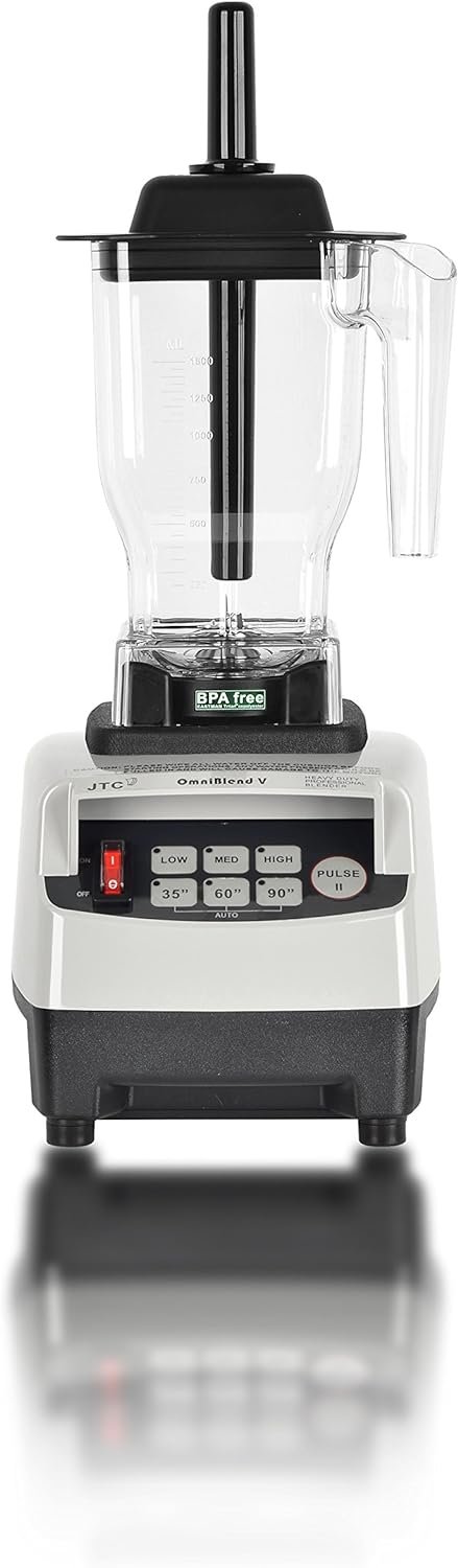 OmniBlend V Commercial Blender for Smoothies Shakes Cocktails, Heavy Duty 3-Speed, Self-Cleaning, Includes Multi-functional 2-in-1 Wet Dry Blades, 1.5 Liter BPA-Free Shatter-Proof Jar (Black)