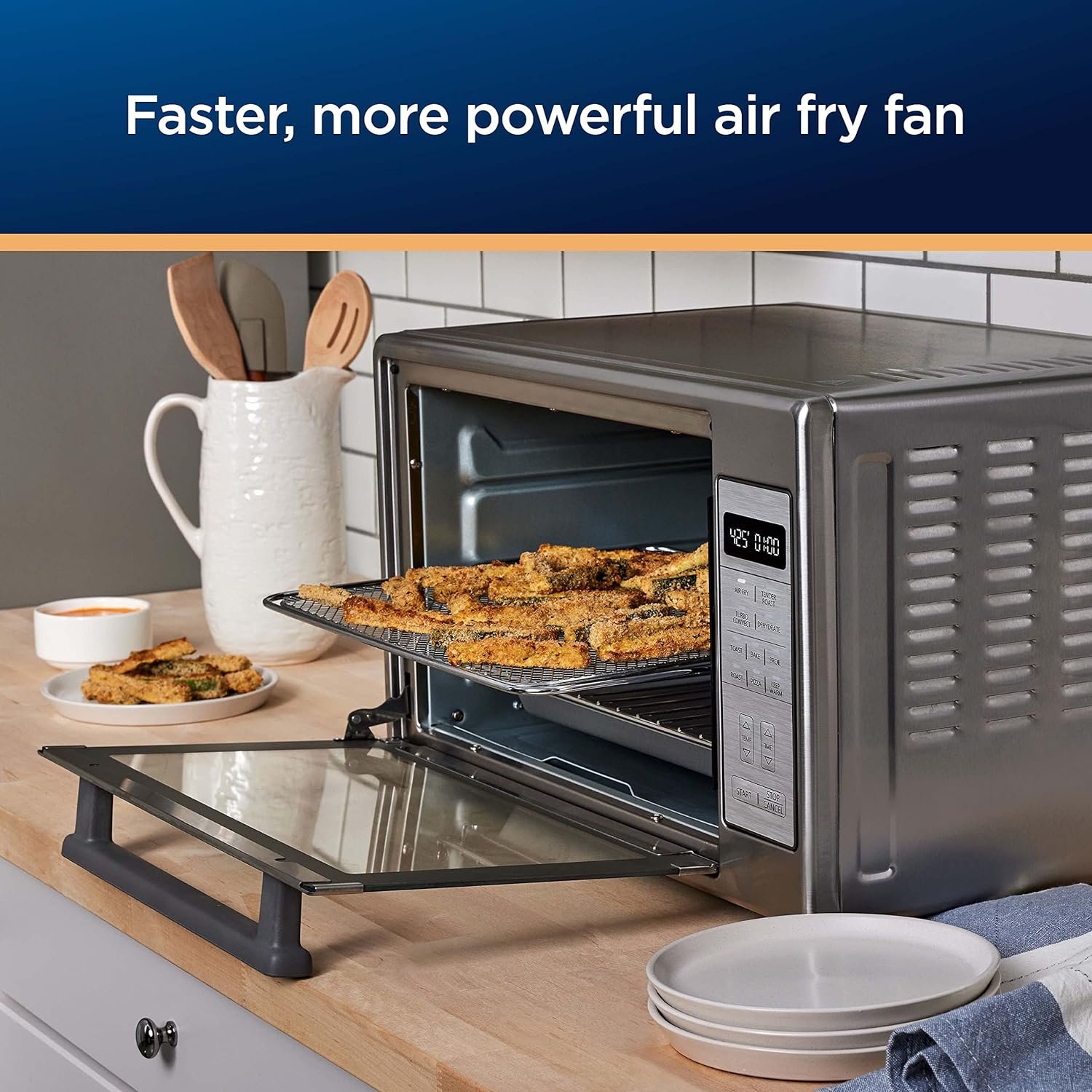 Oster Toaster Oven, 7-in-1 Countertop Toaster Oven, 10.5 x 13 Fits 2 Large Pizzas, Stainless Steel  Long Slot 4-Slice Toaster, Stainless Steel (TSSTTR6330-NP)