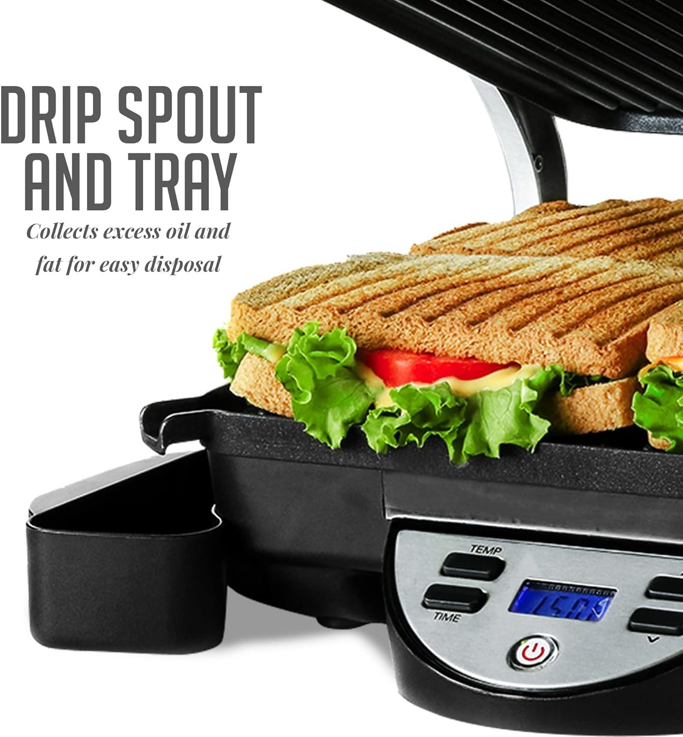 OVENTE Electric Indoor Panini Press Grill and Sandwich Maker with Non-Stick Coated Plates, Cool-Touch Handle and Removable Drip Tray, Opens 180 Degrees to Fit Any Type or Size of Food, Red GP0540R OVENTE Electric Indoor Panini Press Grill and Sandwich Maker with Non-Stick Coated Plates, Cool-Touch Handle and Removable Drip Tray, Opens 180 Degrees to Fit Any Type or Size of Food, Red GP0540R
