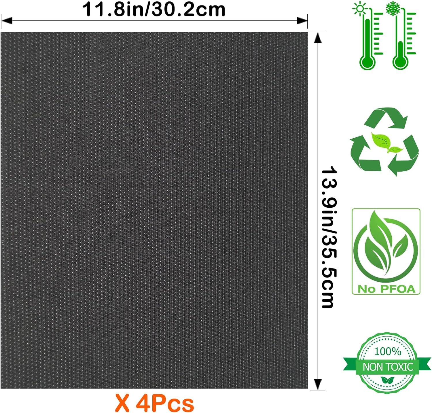 Palksky Air Fryer Oven Liners 4 PCS Compatible with Ninja Foodi SP101 SP201 SP301, Non-Stick Air Fryer Toaster Oven Mat(14 * 12inch) Reusable Microwave Bottom of Gas  Electric Oven Baking Mat