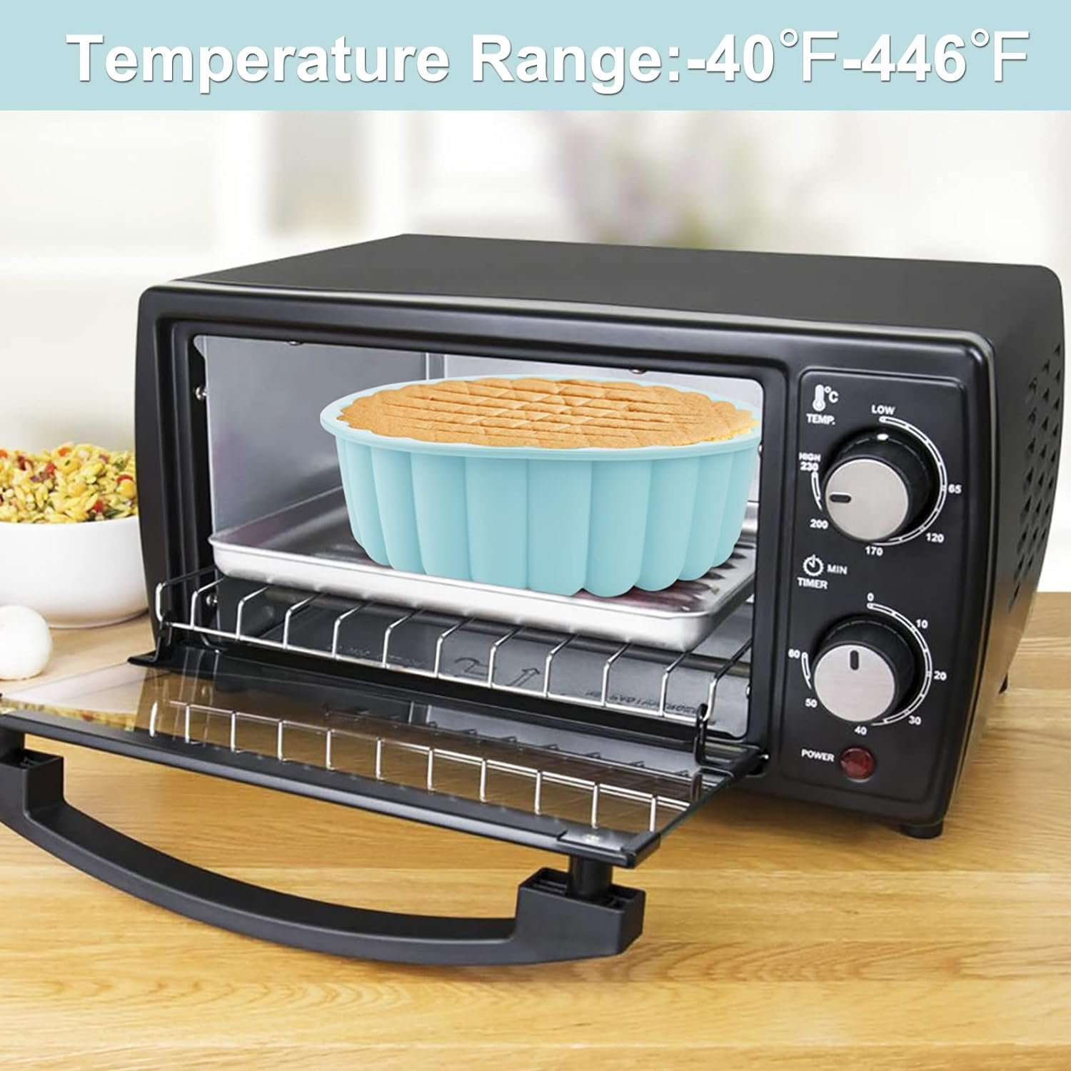 Palksky Charlotte Cake Pan Silicone, Nonstick, 10 inch Round Cake Molds for Baking