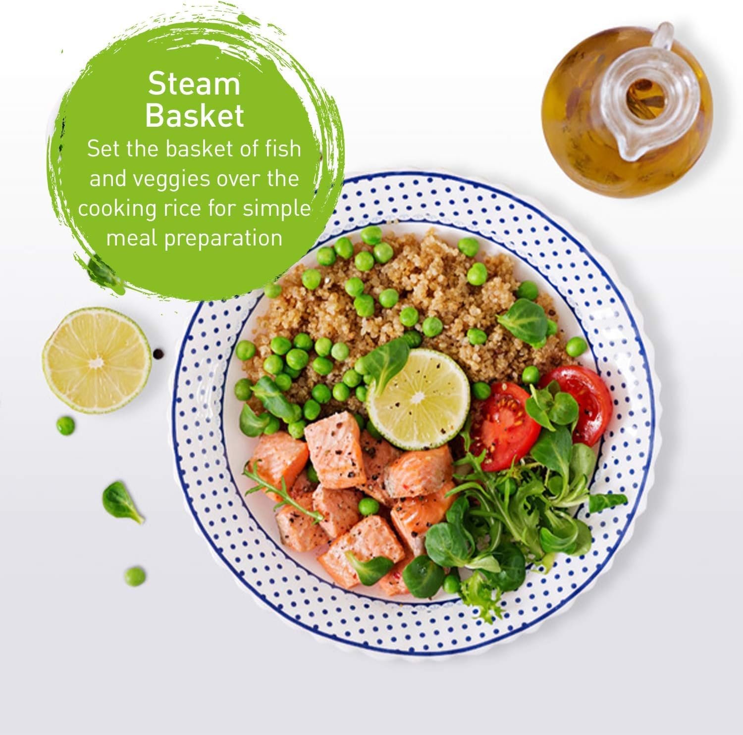 Panasonic 10 Cup (Uncooked) Rice Cooker with Fuzzy Logic and One-Touch Cooking for Brown Rice, White Rice, and Porridge or Soup – 1.8 Liter – SR-DF181 (White)