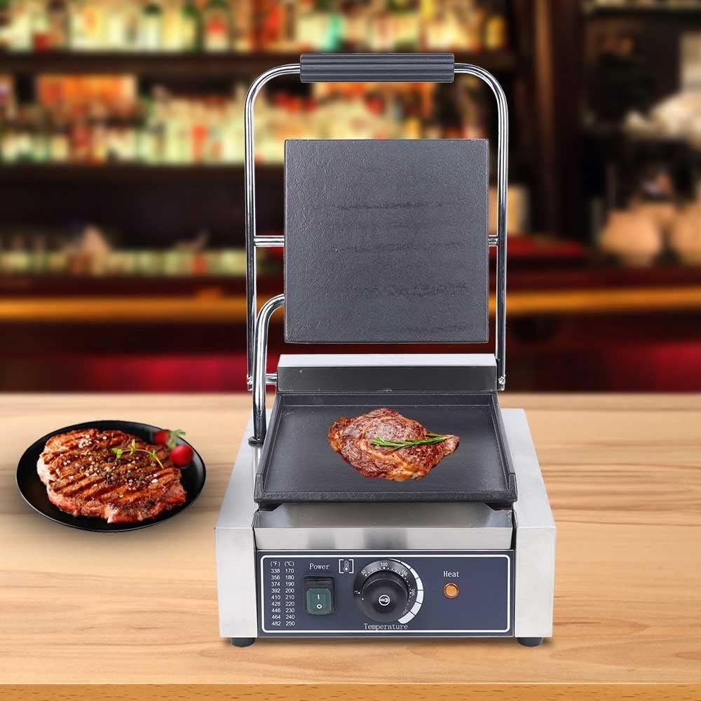 Panini Grill Press Sandwich Maker, 1.8kw Single Flat Plates Panini Press Sandwich Maker, Adjustment Temperature (122-572℉), Panini Press Grill Maker Toaster for Hamburgers Steaks Panini Grill Press Sandwich Maker, 1.8kw Single Flat Plates Panini Press Sandwich Maker, Adjustment Temperature (122-572℉), Panini Press Grill Maker Toaster for Hamburgers Steaks