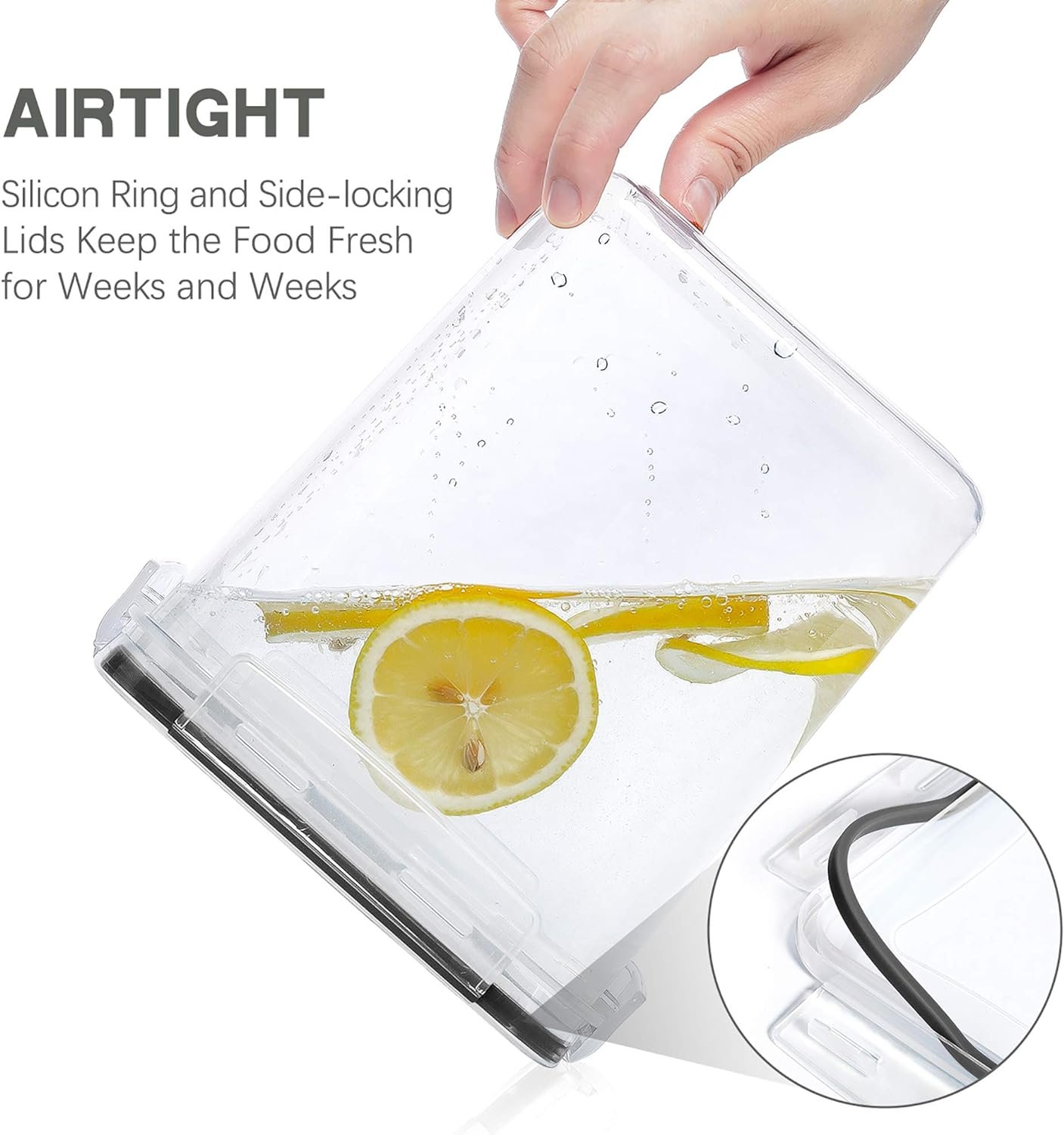 PANTRYSTAR Medium Food Storage Containers with Lids Airtight 3.6L /121.7Oz, for Flour, Sugar, Baking Supply and Dry Food Storage, 3PCS BPA Free Plastic Canisters for Kitchen Pantry Organization