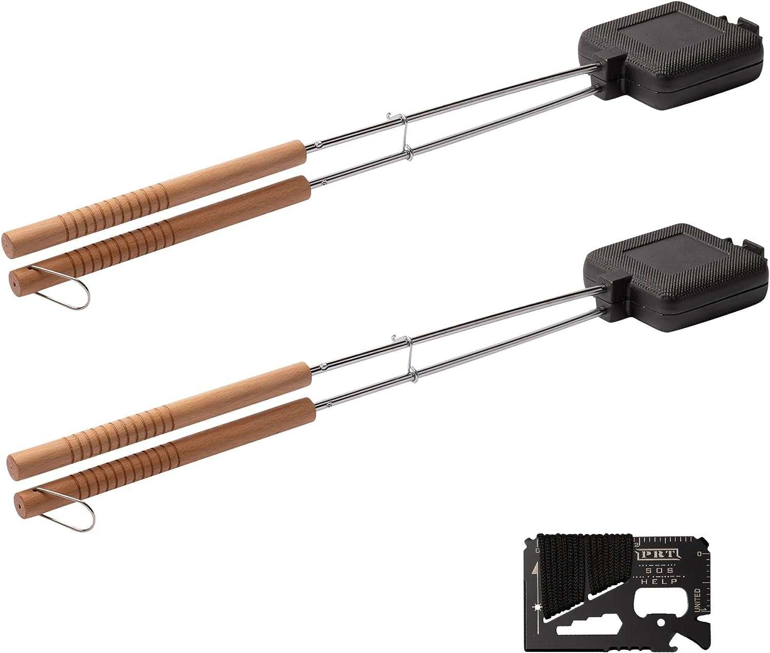 Peakway Supplies Sandwich Maker - Cast Iron Campfire Pie Cooker - Pre-Seasoned Square Press Pan - Pack of 2 - Withstands High Heat - Locks in Food Flavors Peakway Supplies Sandwich Maker - Cast Iron Campfire Pie Cooker - Pre-Seasoned Square Press Pan - Pack of 2 - Withstands High Heat - Locks in Food Flavors