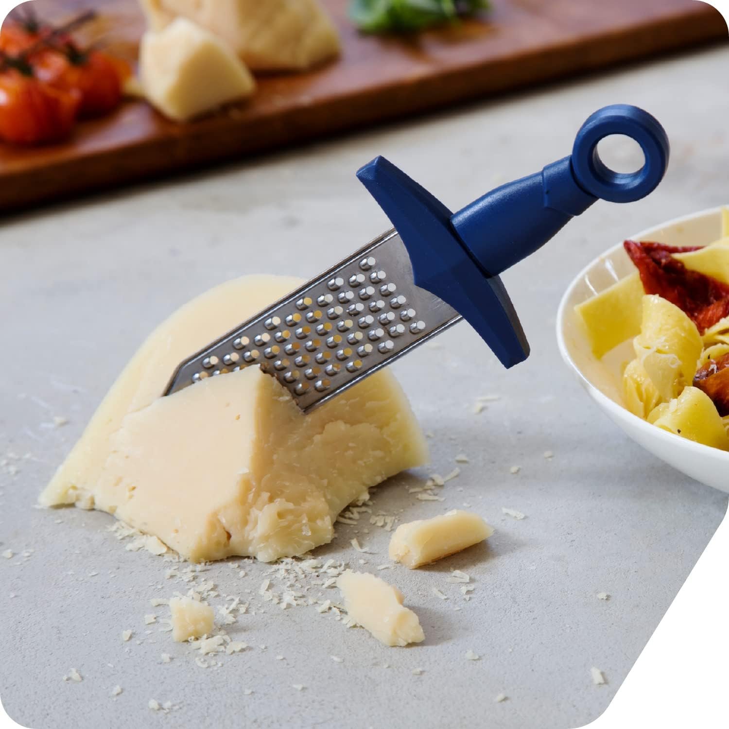 PELEG DESIGN – Gratiator Small Cheese Grater Stainless Steel Sword-Shaped Grating Utensil Lemon Zester Tool with Royal Blue Plastic Handle | Mini Cheese Grater for Parmesan Cheese Ginger Vegetables PELEG DESIGN – Gratiator Small Cheese Grater Stainless Steel Sword-Shaped Grating Utensil Lemon Zester Tool with Royal Blue Plastic Handle | Mini Cheese Grater for Parmesan Cheese Ginger Vegetables