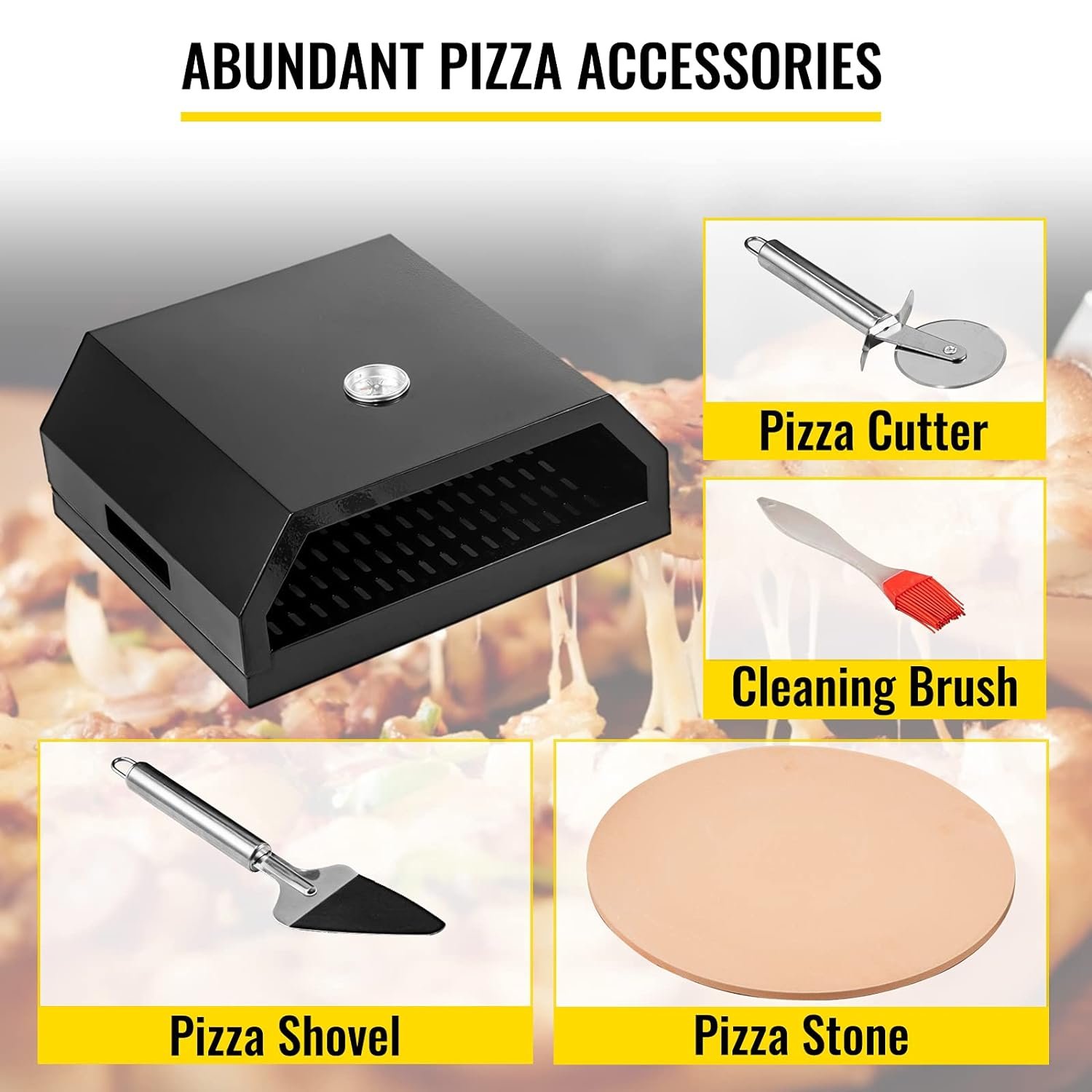 Pizza Oven Kit, Stainless Steel Portable Pizza Oven for Gas, Pizza Oven Set with Professional Pizza Baking Tools, Includes 12 Cordierite Pizza Stone, Pizza Shovel, Pizza Cutter, Thermometer Pizza Oven Kit, Stainless Steel Portable Pizza Oven for Gas, Pizza Oven Set with Professional Pizza Baking Tools, Includes 12 Cordierite Pizza Stone, Pizza Shovel, Pizza Cutter, Thermometer