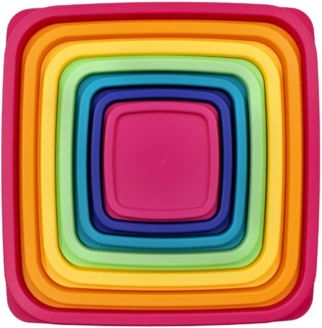 Plastic Rainbow Food Storage container set, Multi Color, 14 count made of durable PP material, BPA-free, food-safe, reusable and dishwasher safe Plastic Rainbow Food Storage container set, Multi Color, 14 count made of durable PP material, BPA-free, food-safe, reusable and dishwasher safe