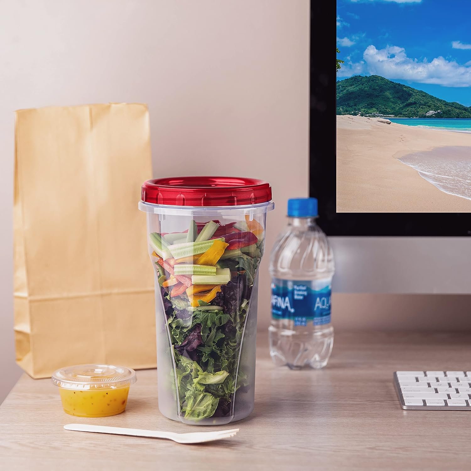 PLASTICPRO 48 Ounce Twist Top Deli Containers Clear bottom With Red Top Twist on Lids Reusable, Stackable, Food Storage Freezer Container Pack of 4 PLASTICPRO 48 Ounce Twist Top Deli Containers Clear bottom With Red Top Twist on Lids Reusable, Stackable, Food Storage Freezer Container Pack of 4