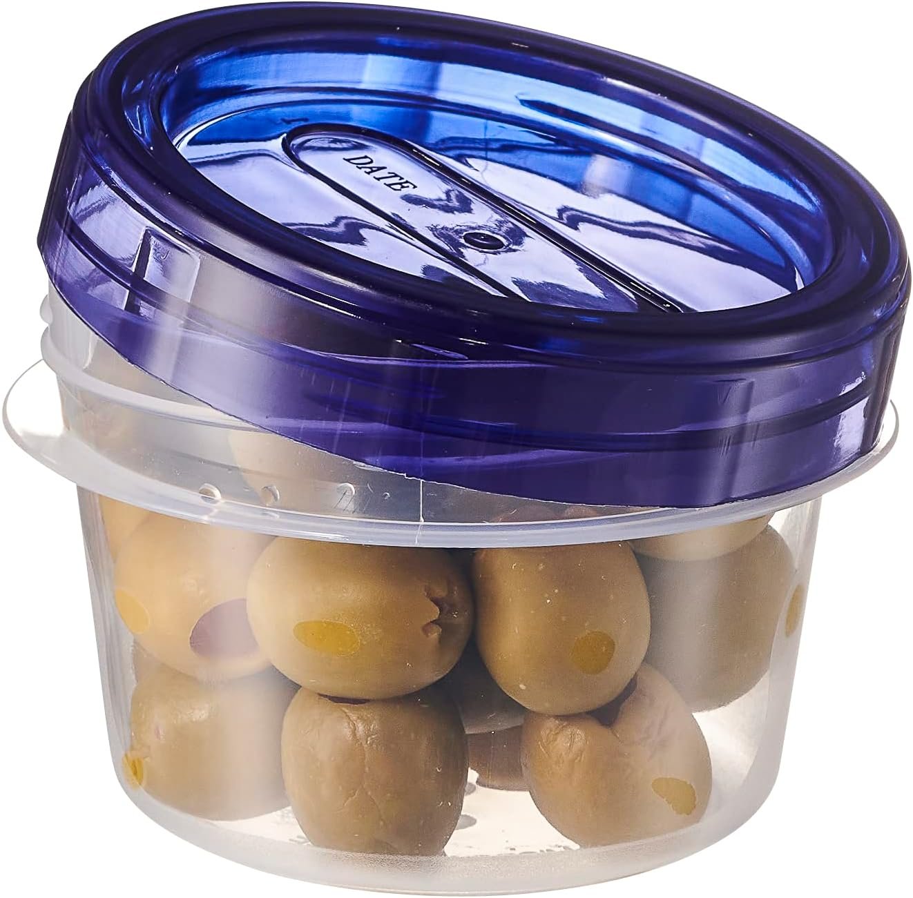 PLASTICPRO 6 Pack Twist Cap Food Storage Containers with Blue Screw on Lid- 8 oz Reusable Meal Prep Containers - Freezer and Microwave Safe Blue Plastic Food Storage PLASTICPRO 6 Pack Twist Cap Food Storage Containers with Blue Screw on Lid- 8 oz Reusable Meal Prep Containers - Freezer and Microwave Safe Blue Plastic Food Storage